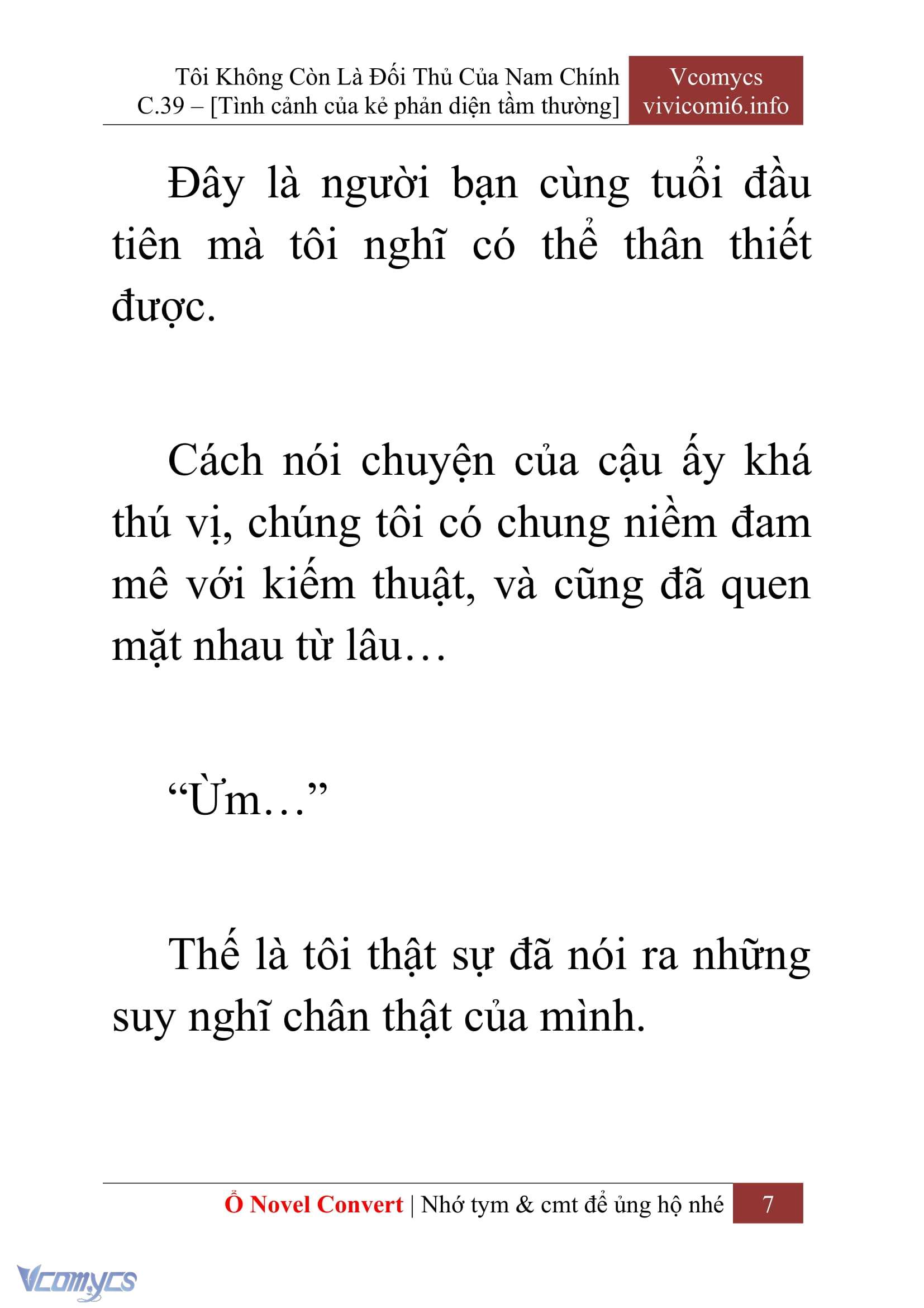 [Novel] Tôi Không Còn Là Đối Thủ Của Nam Chính Chap 39 - Next Chap 40