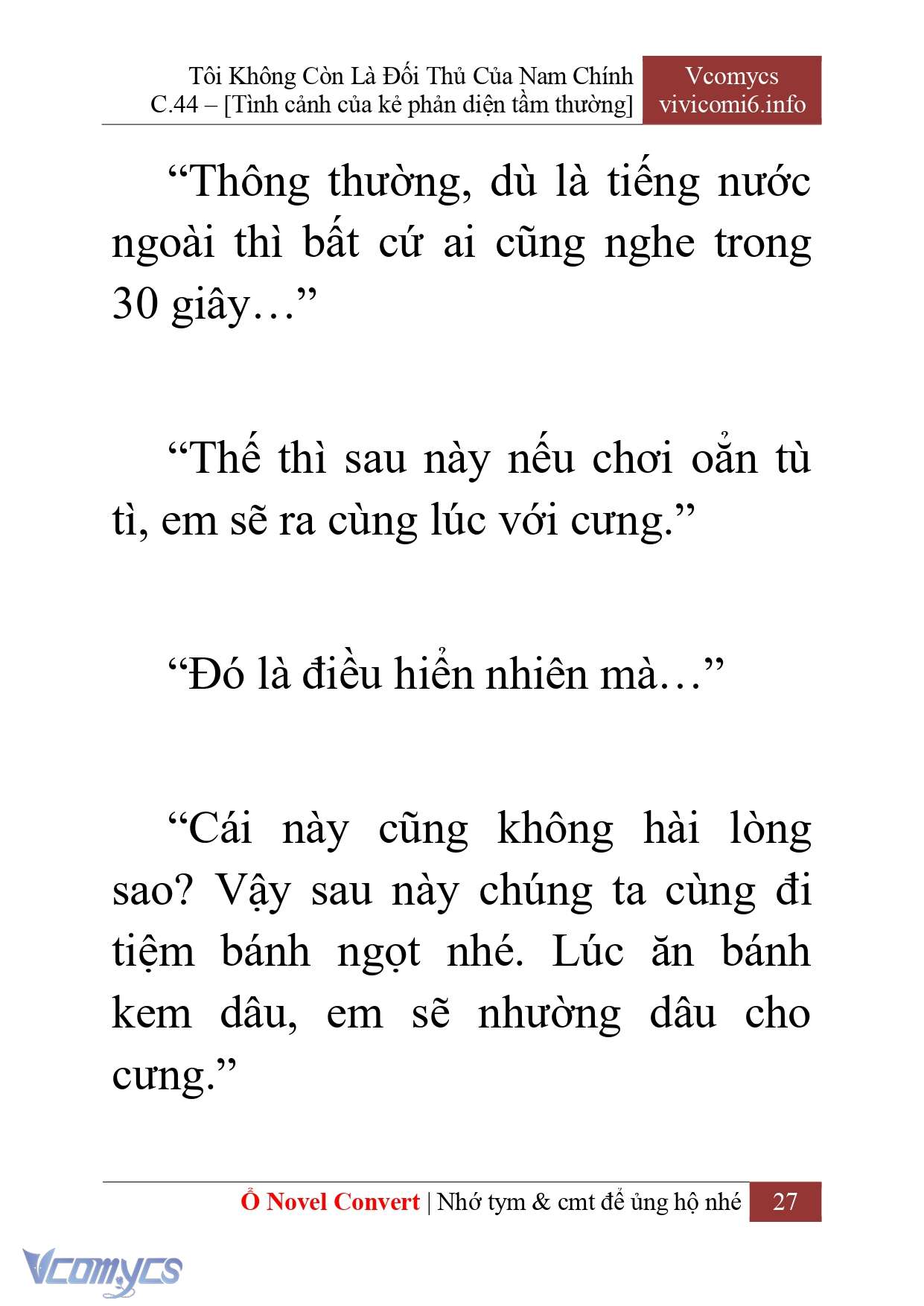 [Novel] Tôi Không Còn Là Đối Thủ Của Nam Chính Chap 44 - Next Chap 45