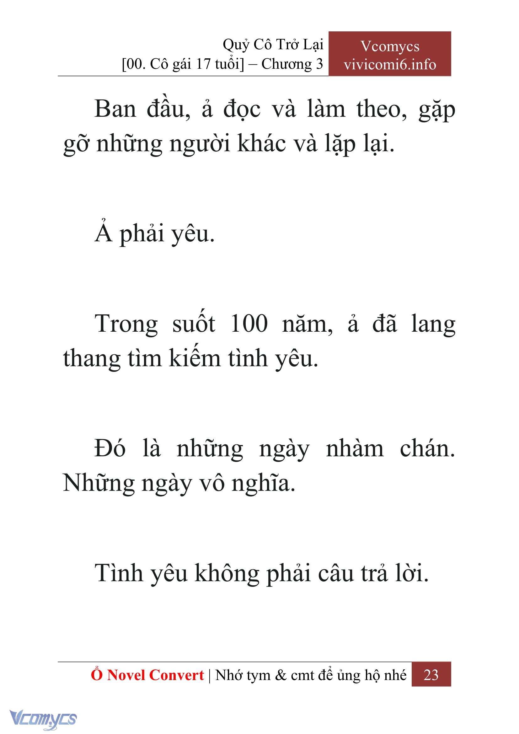 [Novel] Quý Cô Trở Lại Chap 3 - Next Chap 4