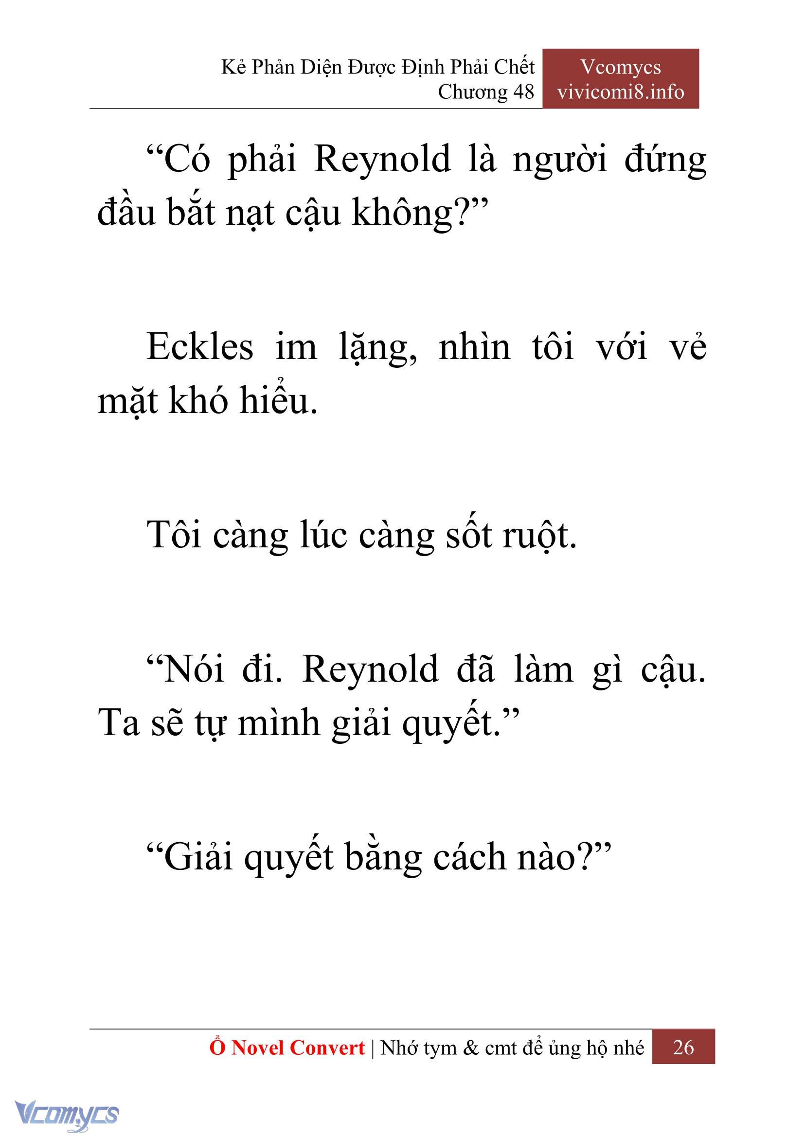 [Novel] Kẻ Phản Diện Được Định Phải Chết Chap 48 - Next 
