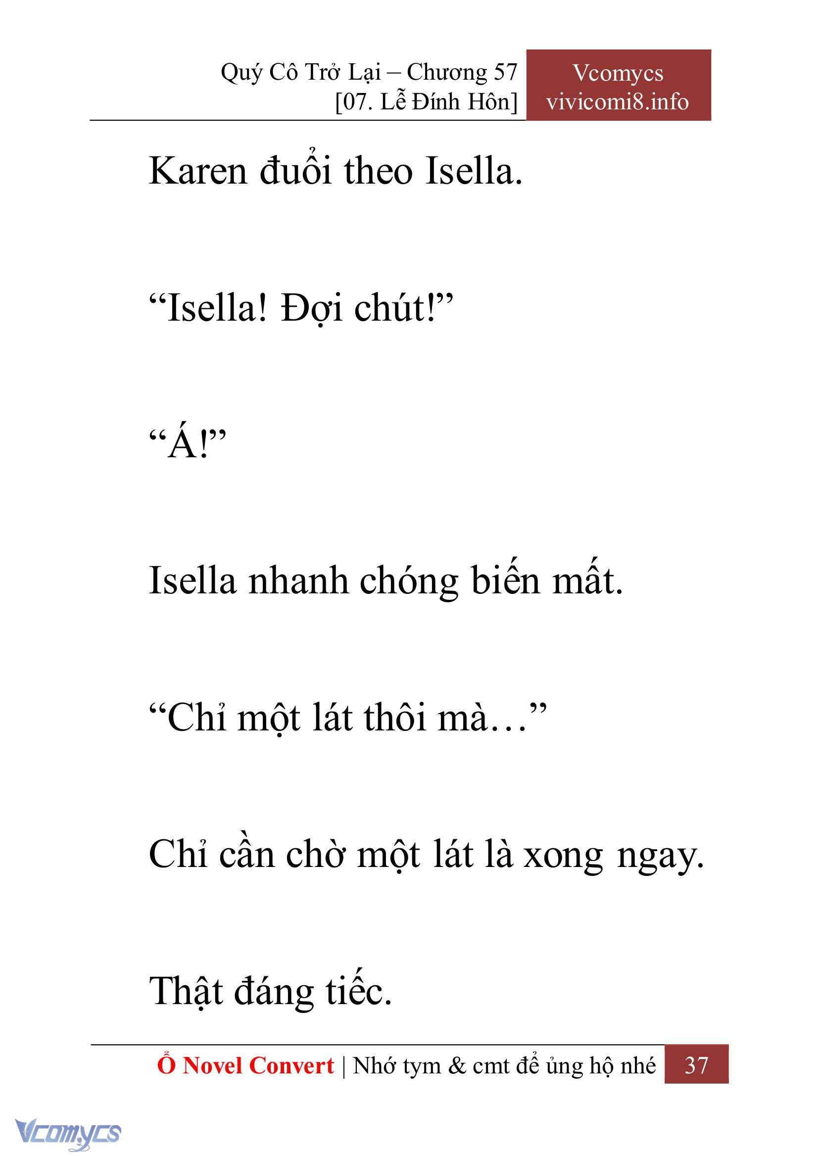 [Novel] Quý Cô Trở Lại Chap 57 - Next 