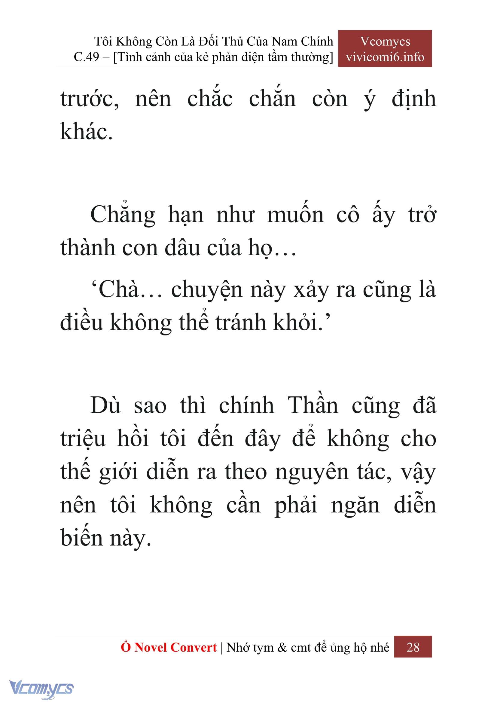 [Novel] Tôi Không Còn Là Đối Thủ Của Nam Chính Chap 49 - Next Chap 50