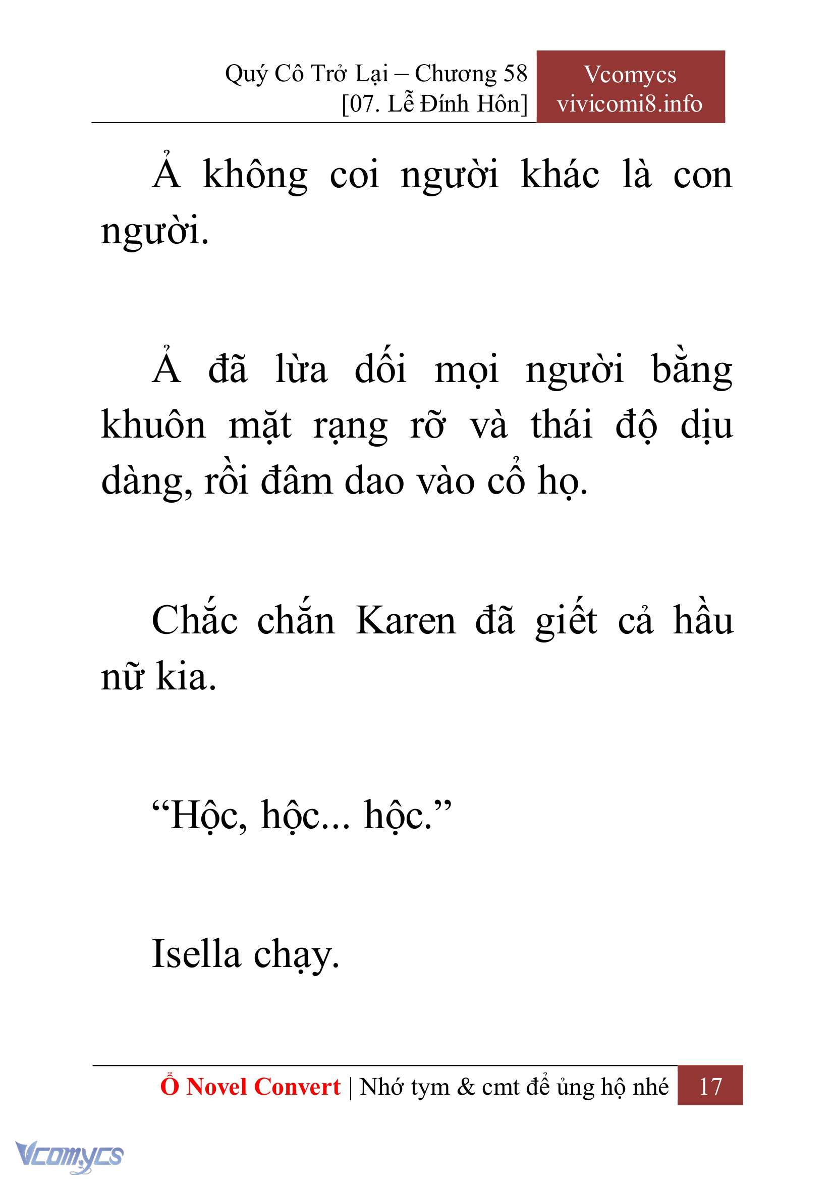 [Novel] Quý Cô Trở Lại Chap 58 - Next 