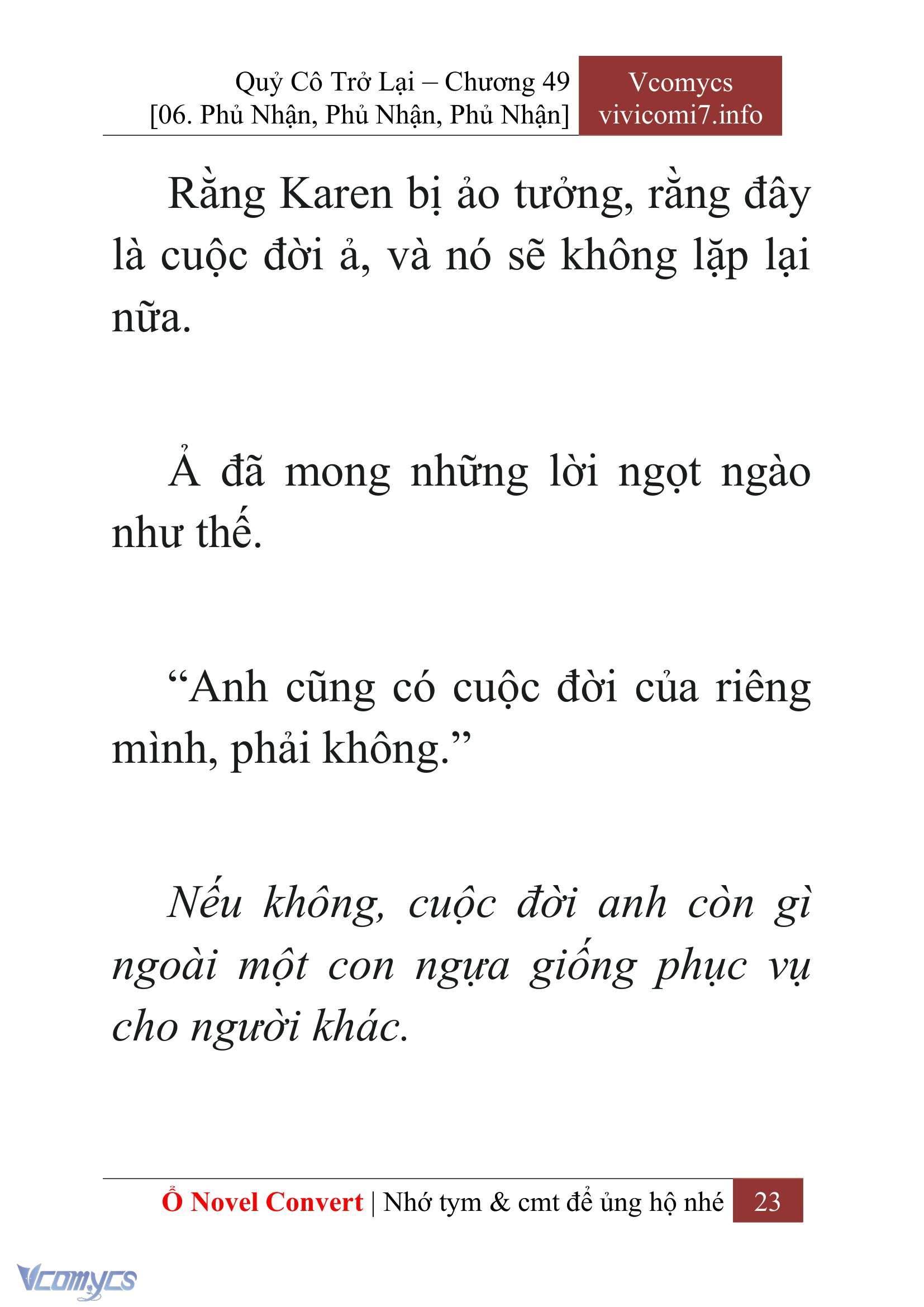 [Novel] Quý Cô Trở Lại Chap 49 - Trang 2