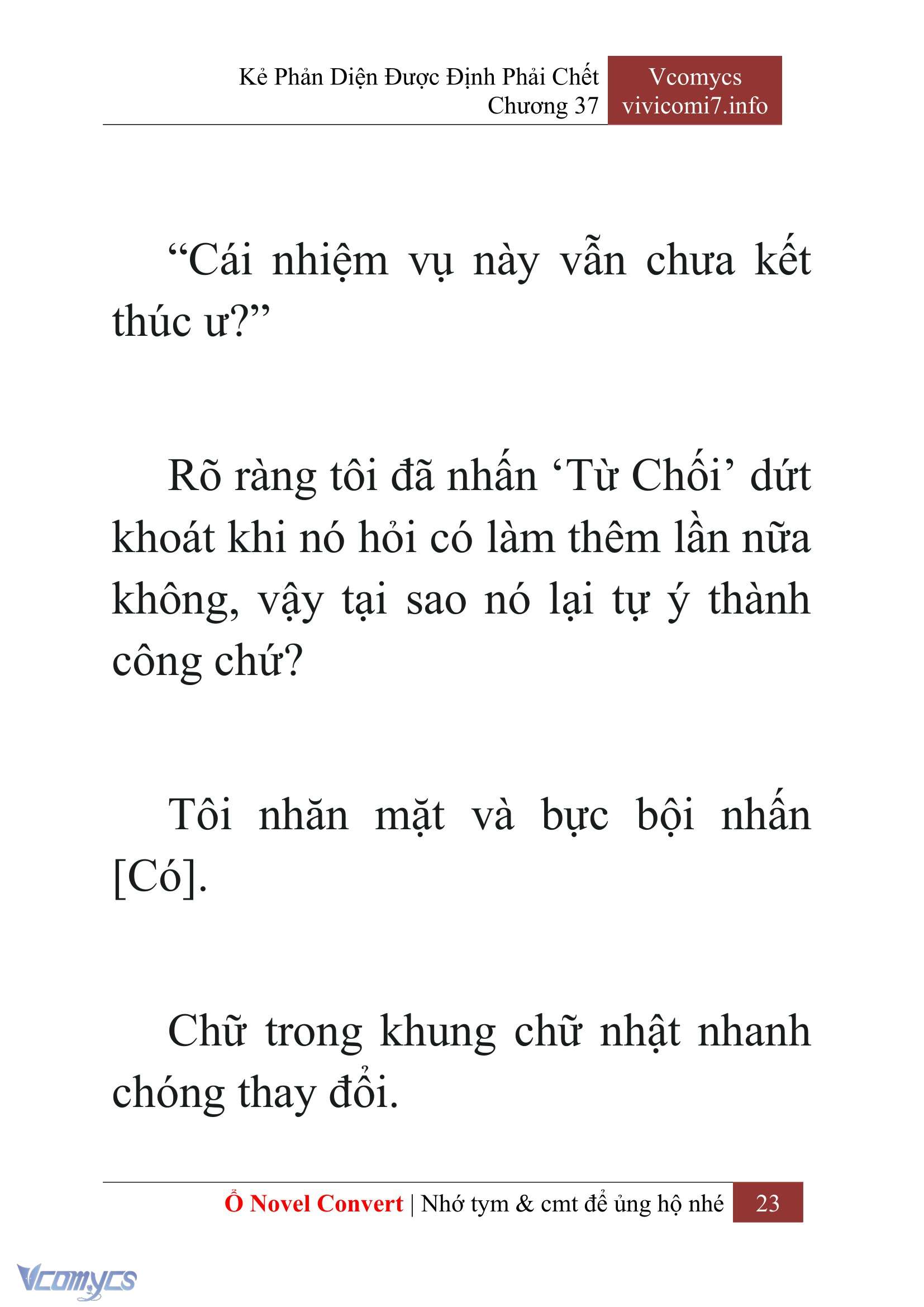 [Novel] Kẻ Phản Diện Được Định Phải Chết Chap 37 - Trang 2
