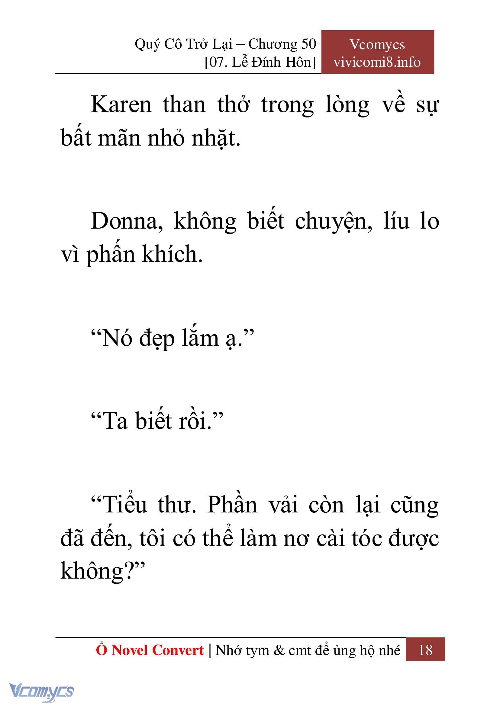 [Novel] Quý Cô Trở Lại Chap 50 - Next Chap 51