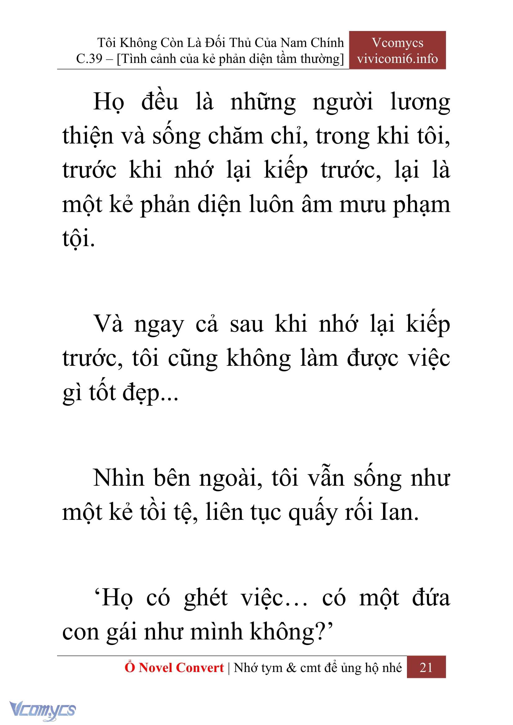 [Novel] Tôi Không Còn Là Đối Thủ Của Nam Chính Chap 39 - Next Chap 40
