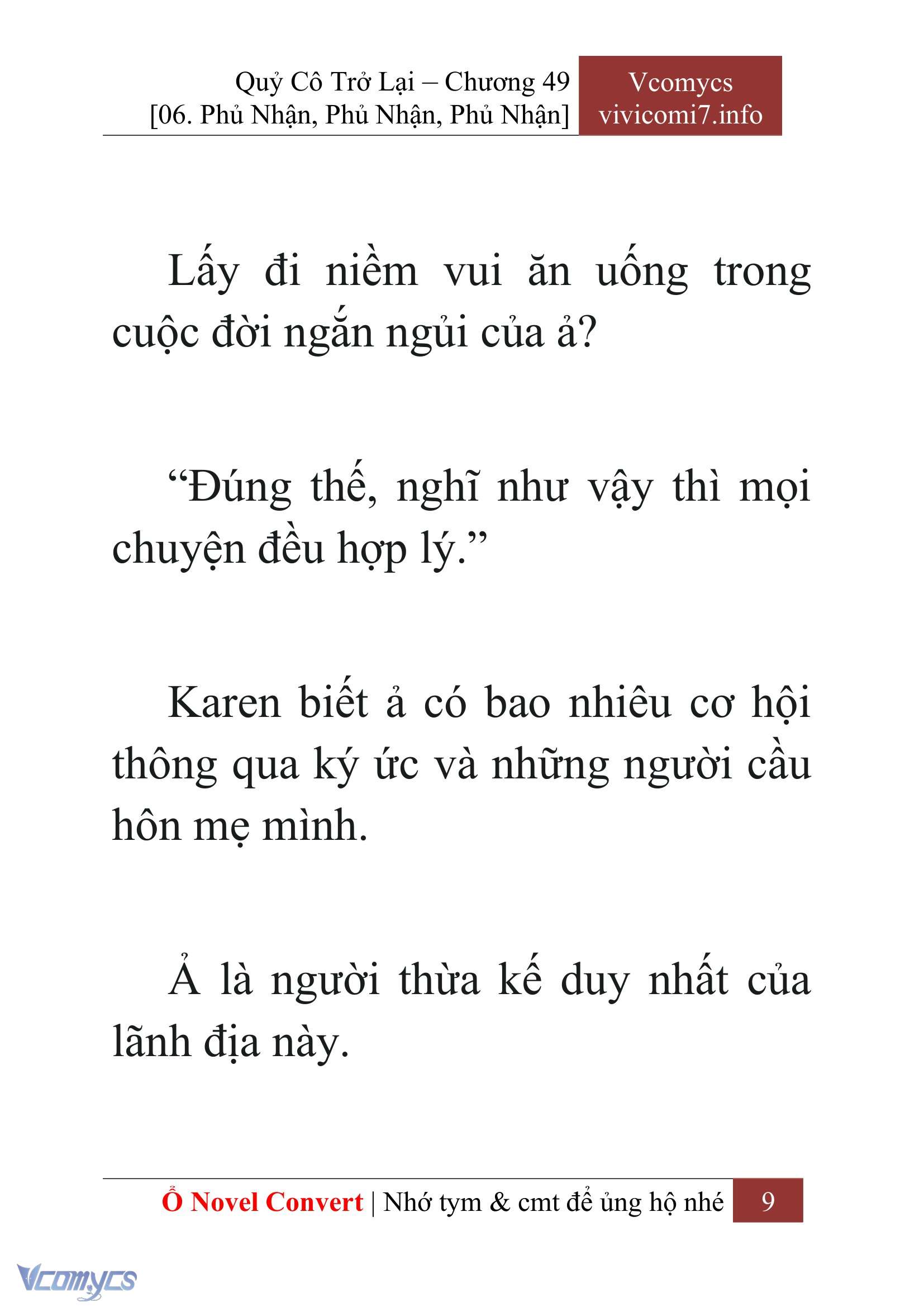 [Novel] Quý Cô Trở Lại Chap 49 - Trang 2