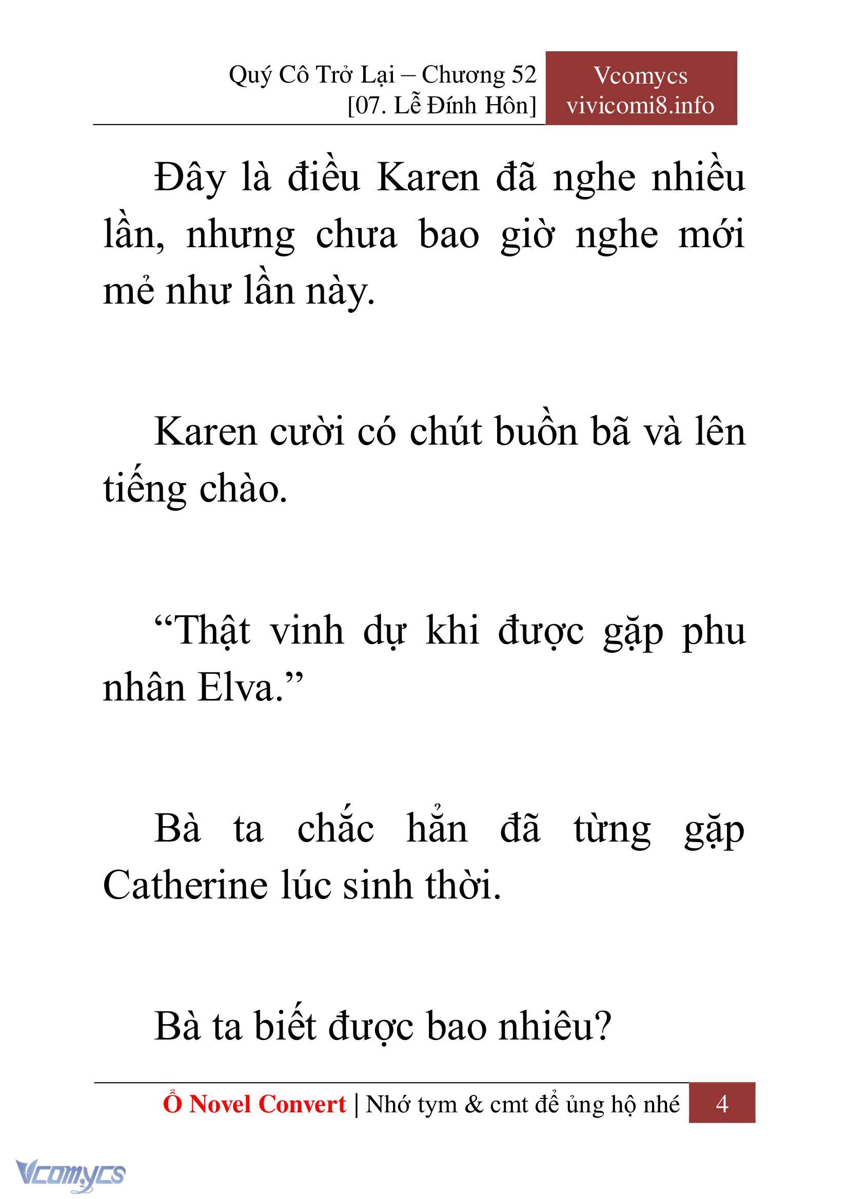 [Novel] Quý Cô Trở Lại Chap 52 - Next 