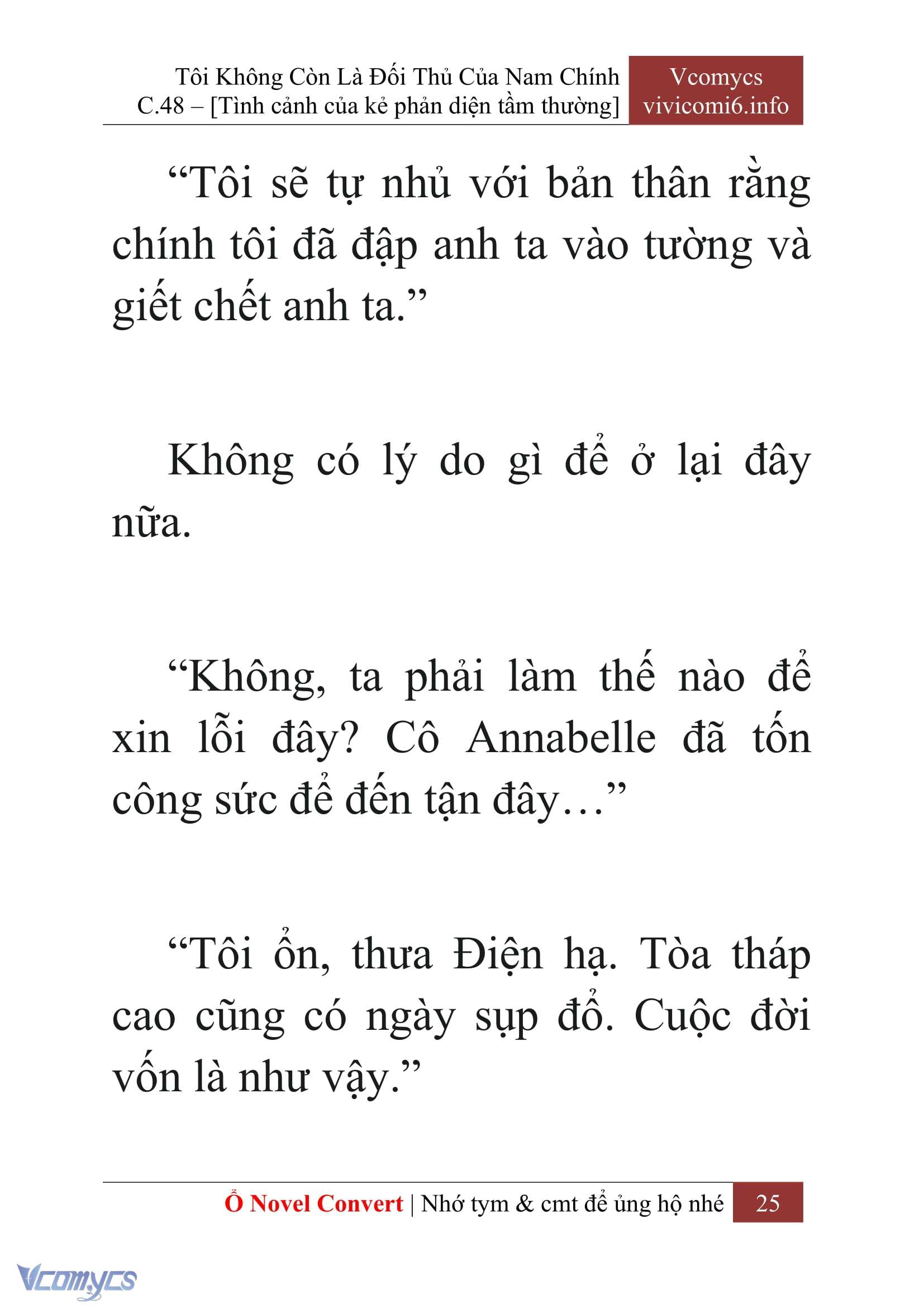 [Novel] Tôi Không Còn Là Đối Thủ Của Nam Chính Chap 48 - Next Chap 49