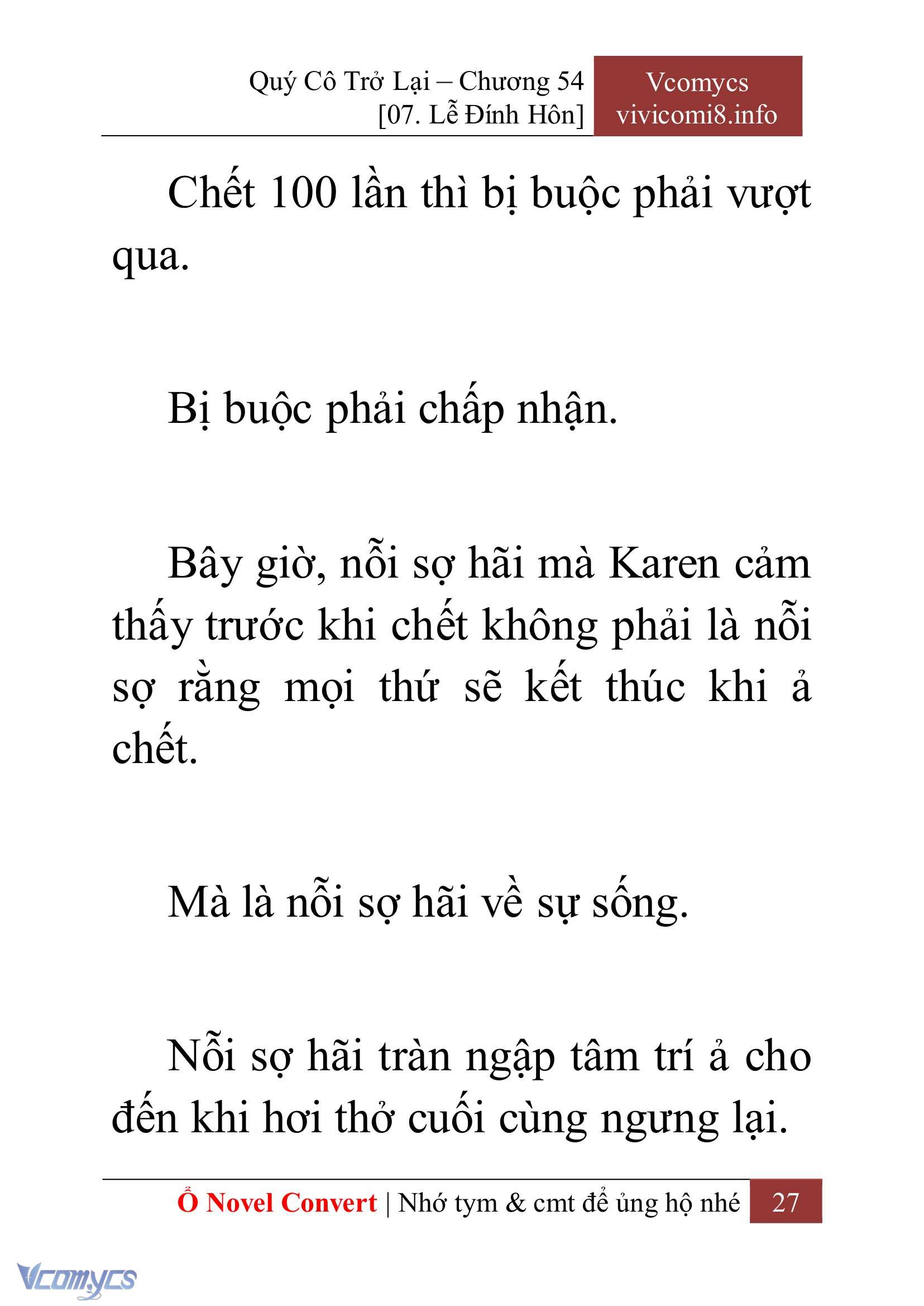 [Novel] Quý Cô Trở Lại Chap 54 - Next 
