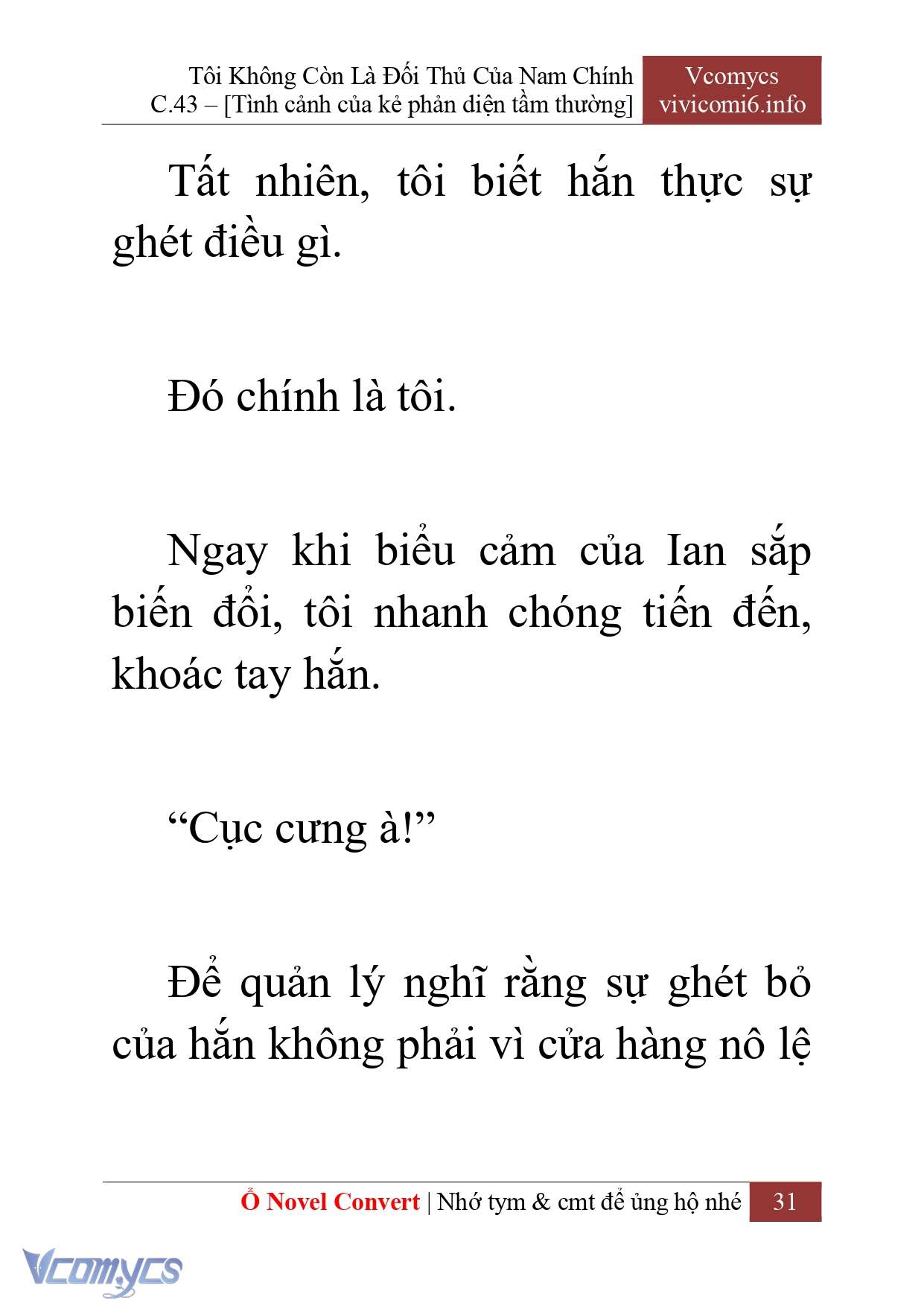 [Novel] Tôi Không Còn Là Đối Thủ Của Nam Chính Chap 43 - Next Chap 44