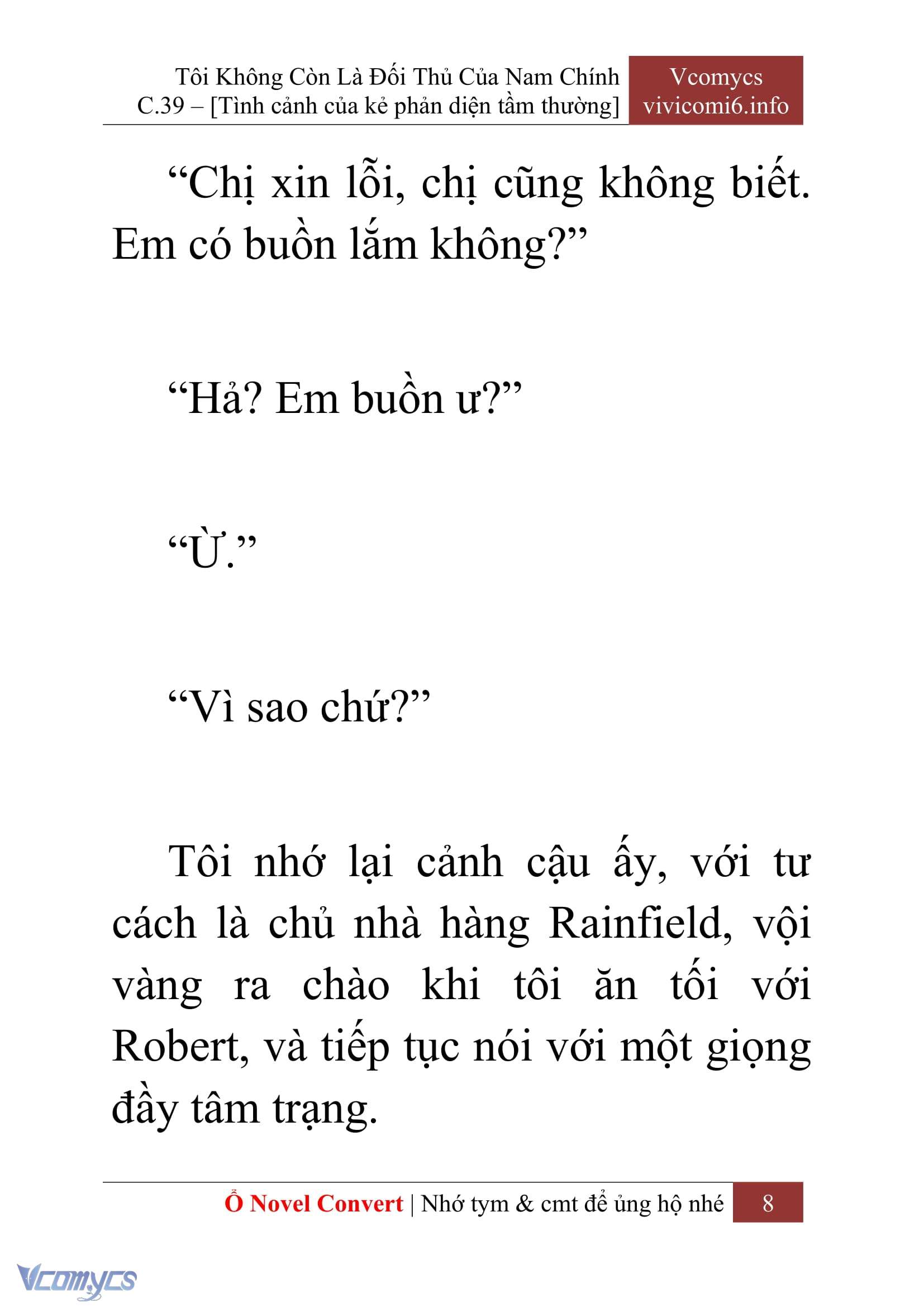 [Novel] Tôi Không Còn Là Đối Thủ Của Nam Chính Chap 39 - Next Chap 40