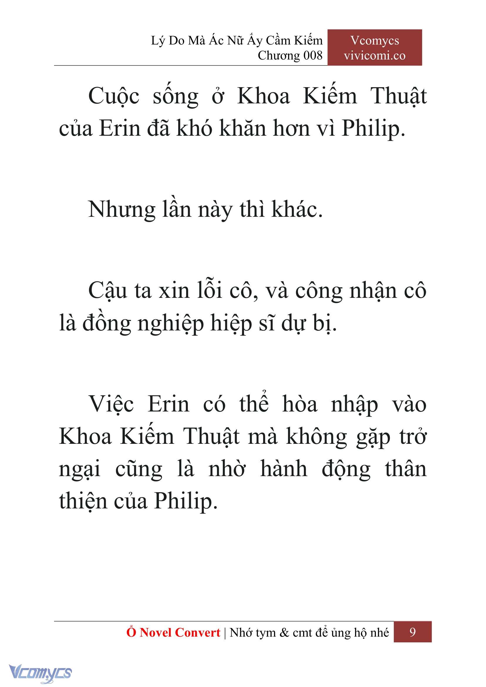 [Novel] Lý Do Mà Ác Nữ Ấy Cầm Kiếm Chap 8 - Next Chap 9