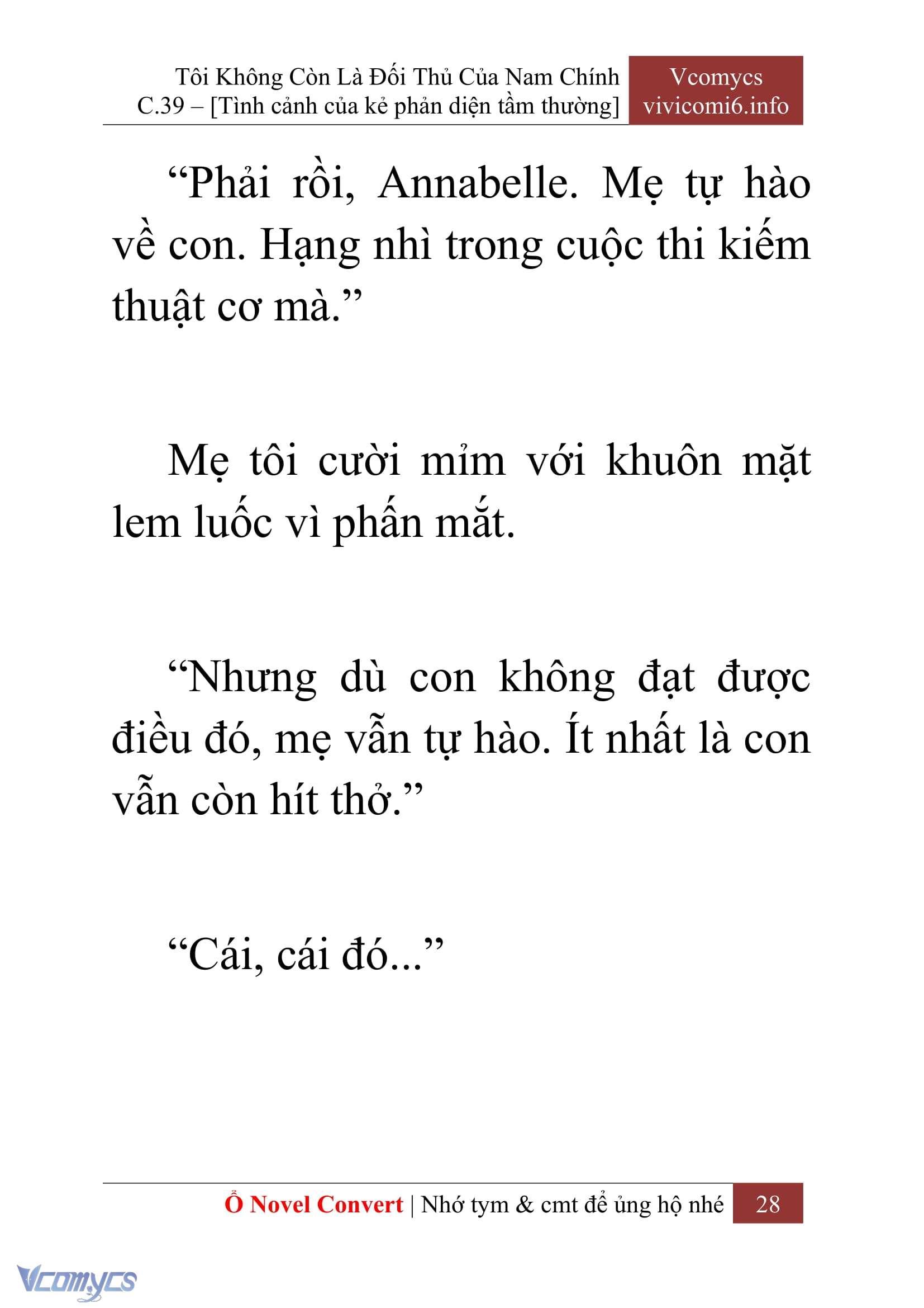 [Novel] Tôi Không Còn Là Đối Thủ Của Nam Chính Chap 39 - Next Chap 40