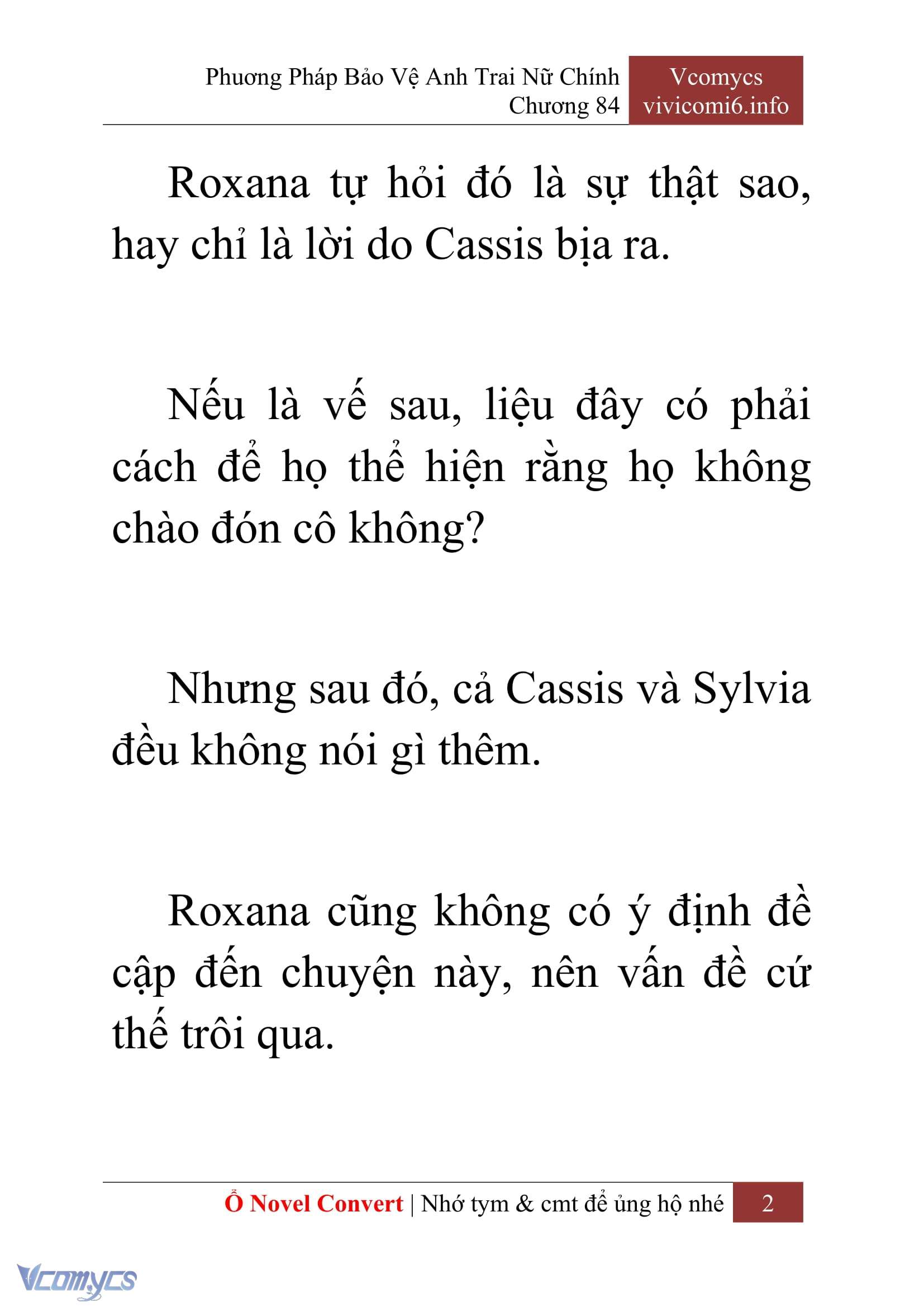 [Novel] Phương Pháp Bảo Vệ Anh Trai Nữ Chính Chap 84 - Trang 2