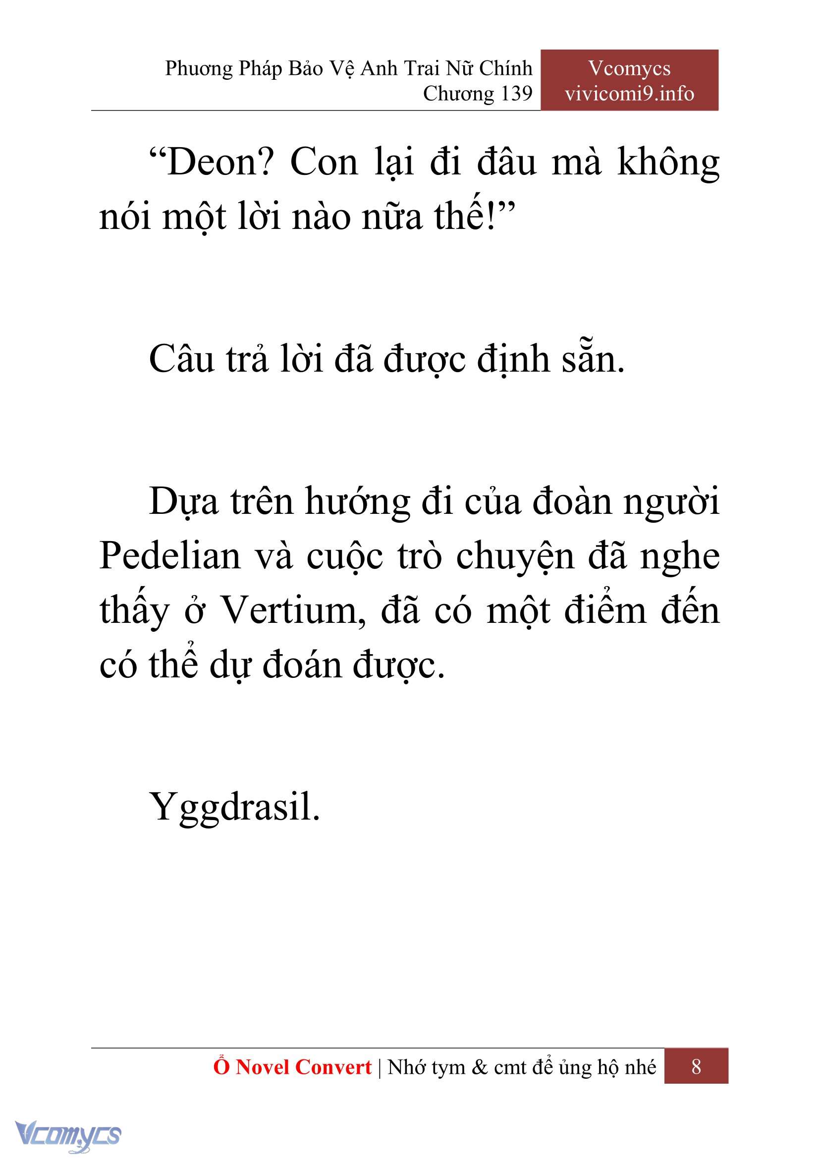 [Novel] Phương Pháp Bảo Vệ Anh Trai Nữ Chính Chap 139 - Next 