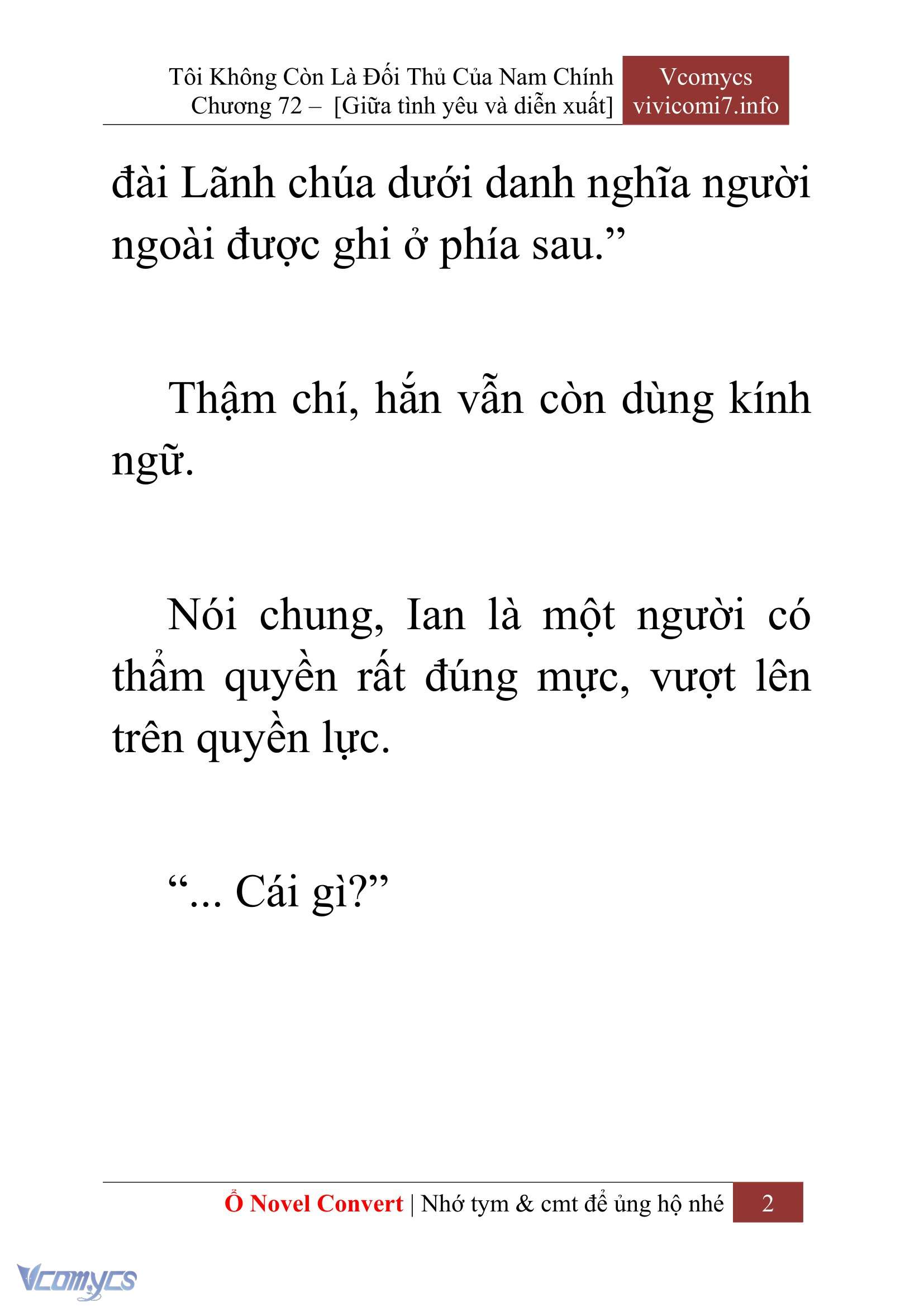 [Novel] Tôi Không Còn Là Đối Thủ Của Nam Chính Chap 72 - Trang 2