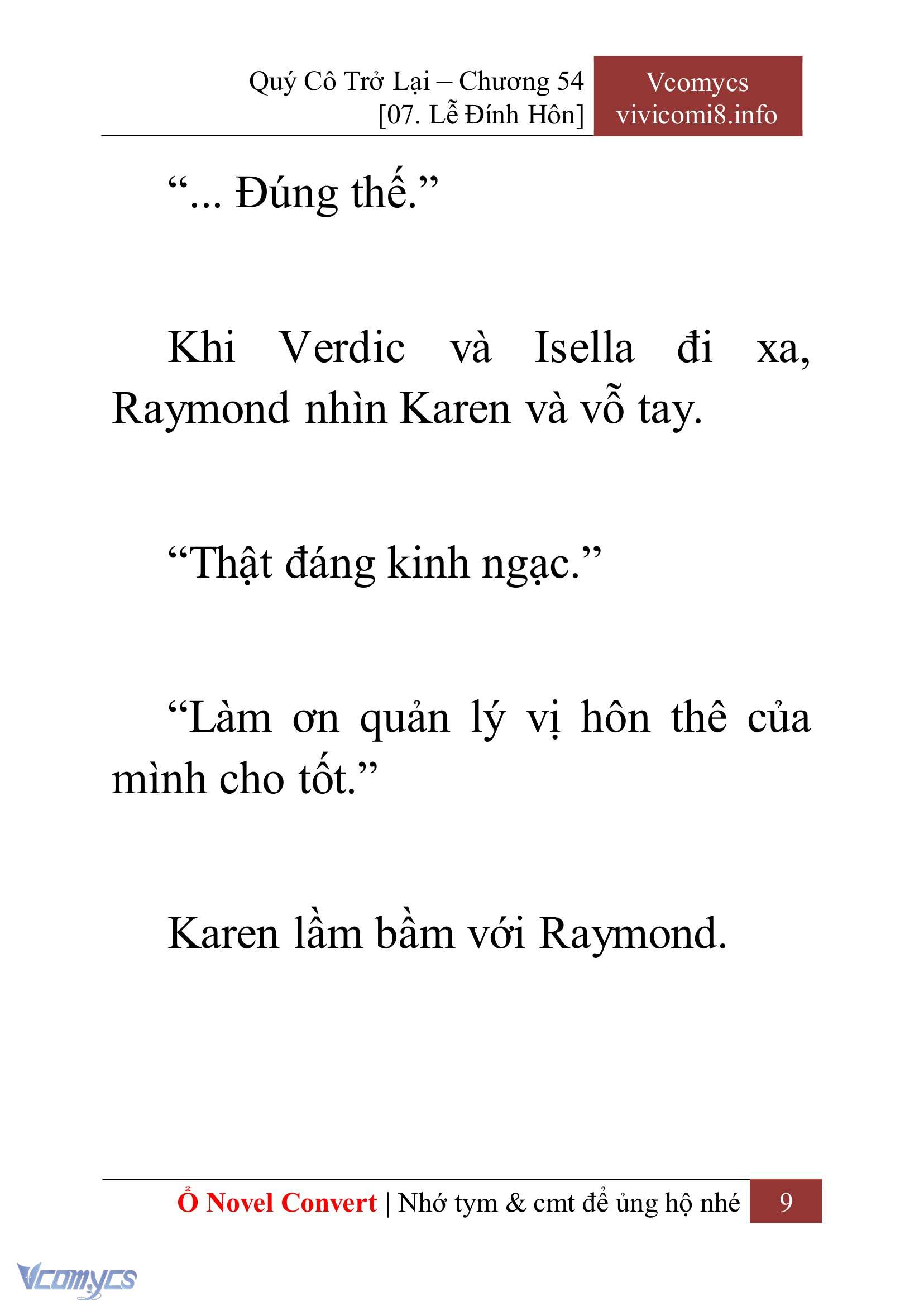 [Novel] Quý Cô Trở Lại Chap 54 - Next 