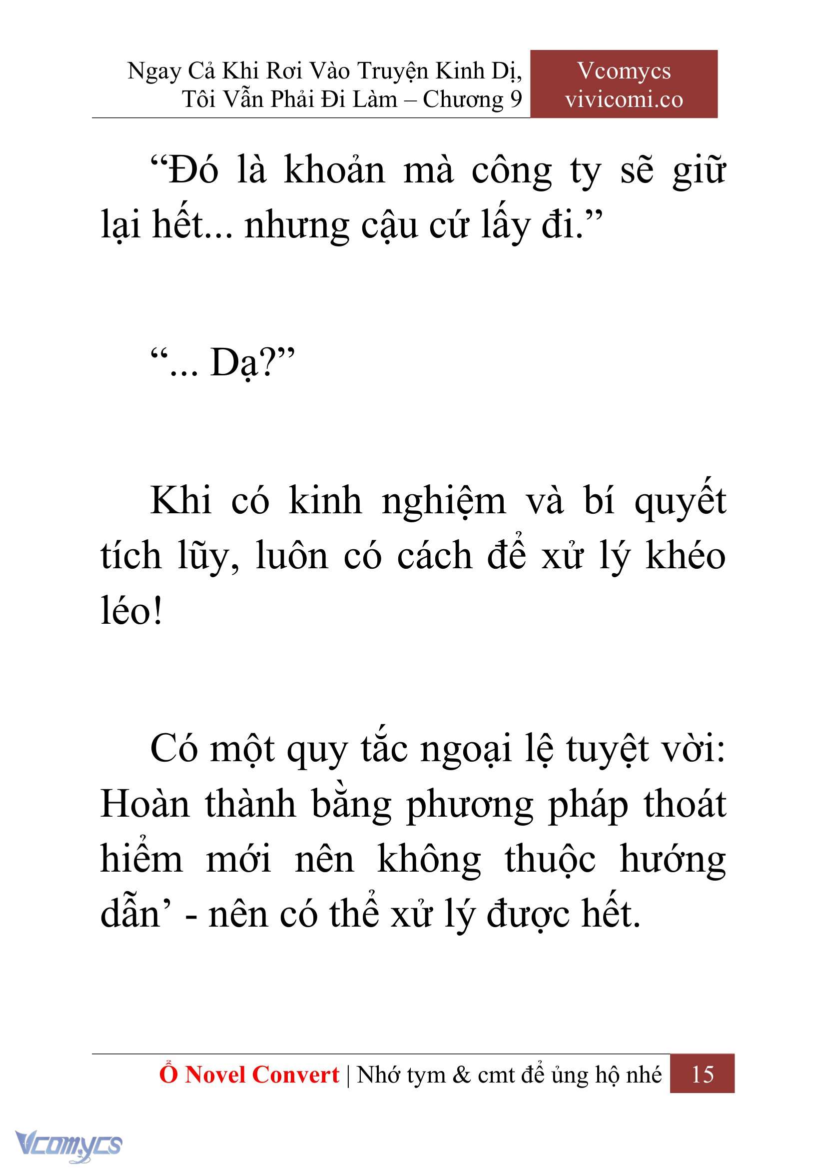 [Novel] Ngay Cả Khi Rơi Vào Truyện Kinh Dị, Tôi Vẫn Phải Đi Làm Chap 9 - Trang 2