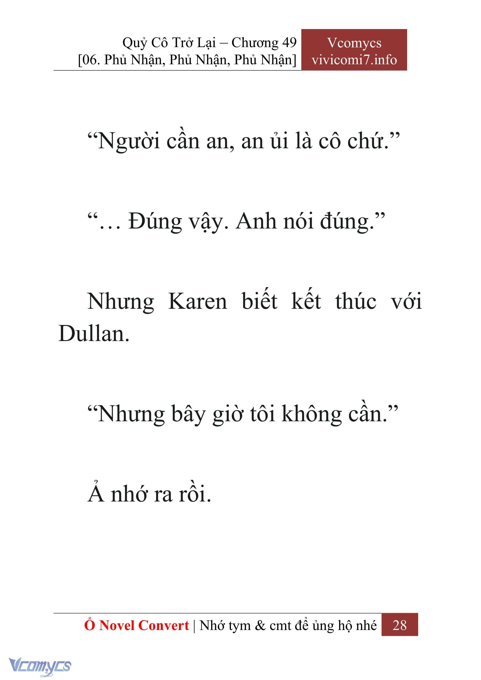 [Novel] Quý Cô Trở Lại Chap 49 - Trang 2