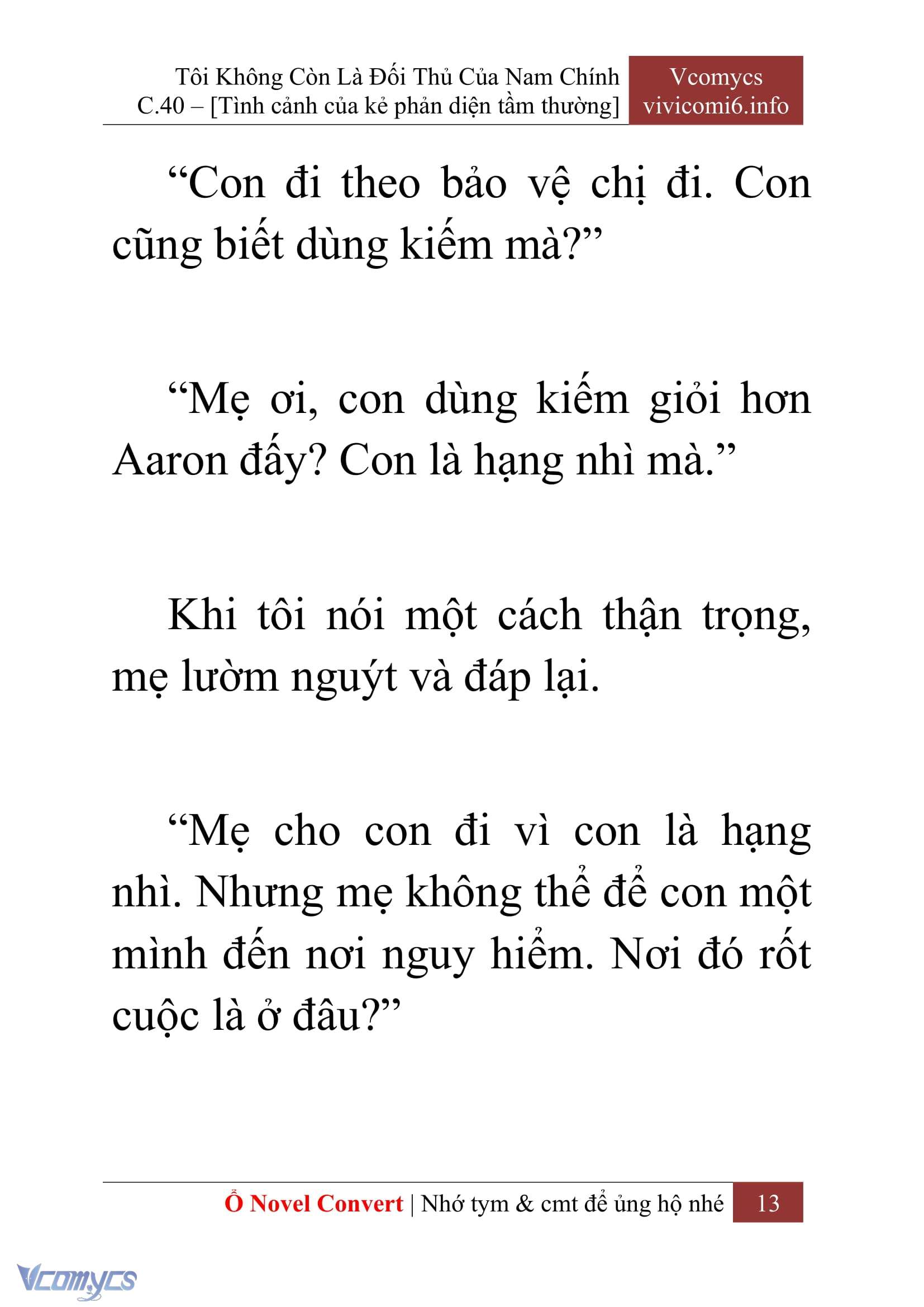 [Novel] Tôi Không Còn Là Đối Thủ Của Nam Chính Chap 40 - Next Chap 41