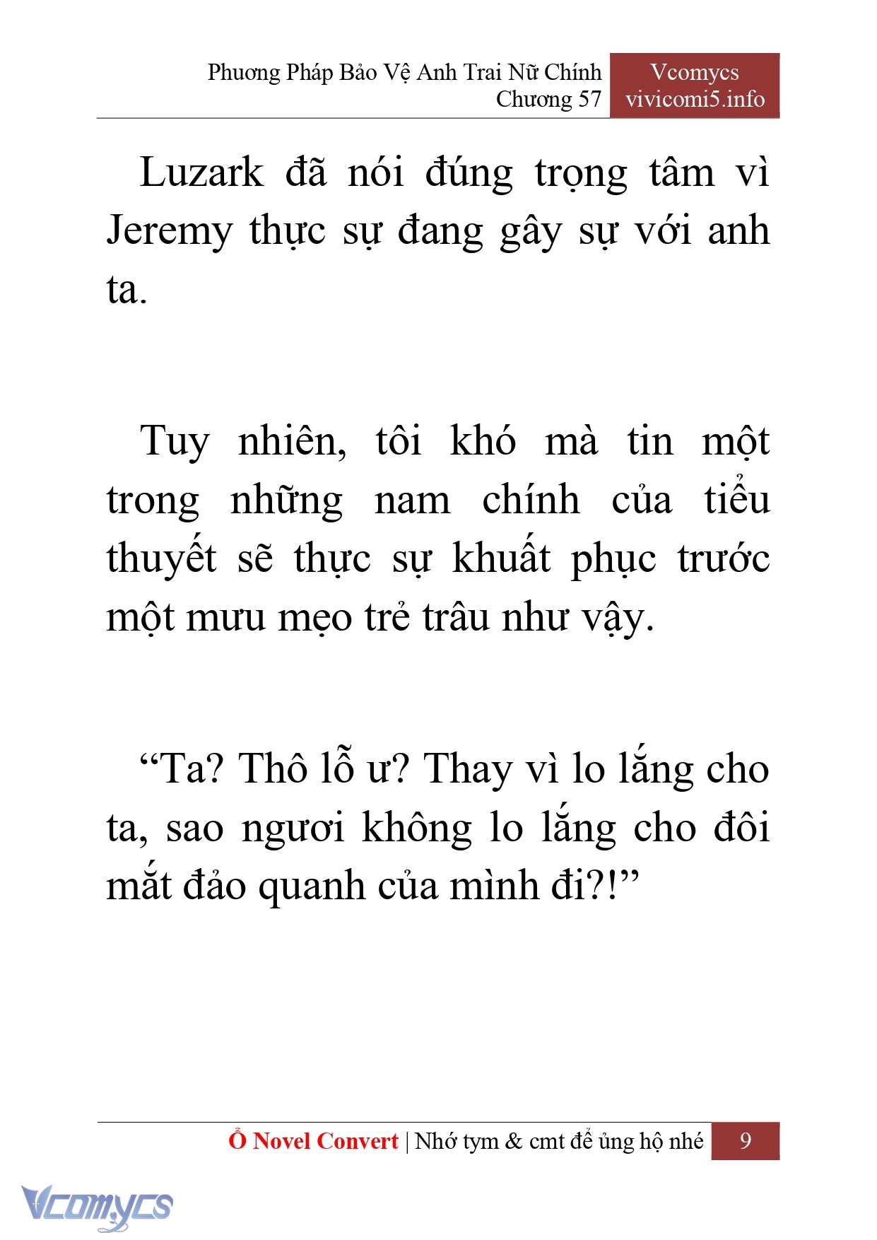[Novel] Phương Pháp Bảo Vệ Anh Trai Nữ Chính Chap 57 - Trang 2
