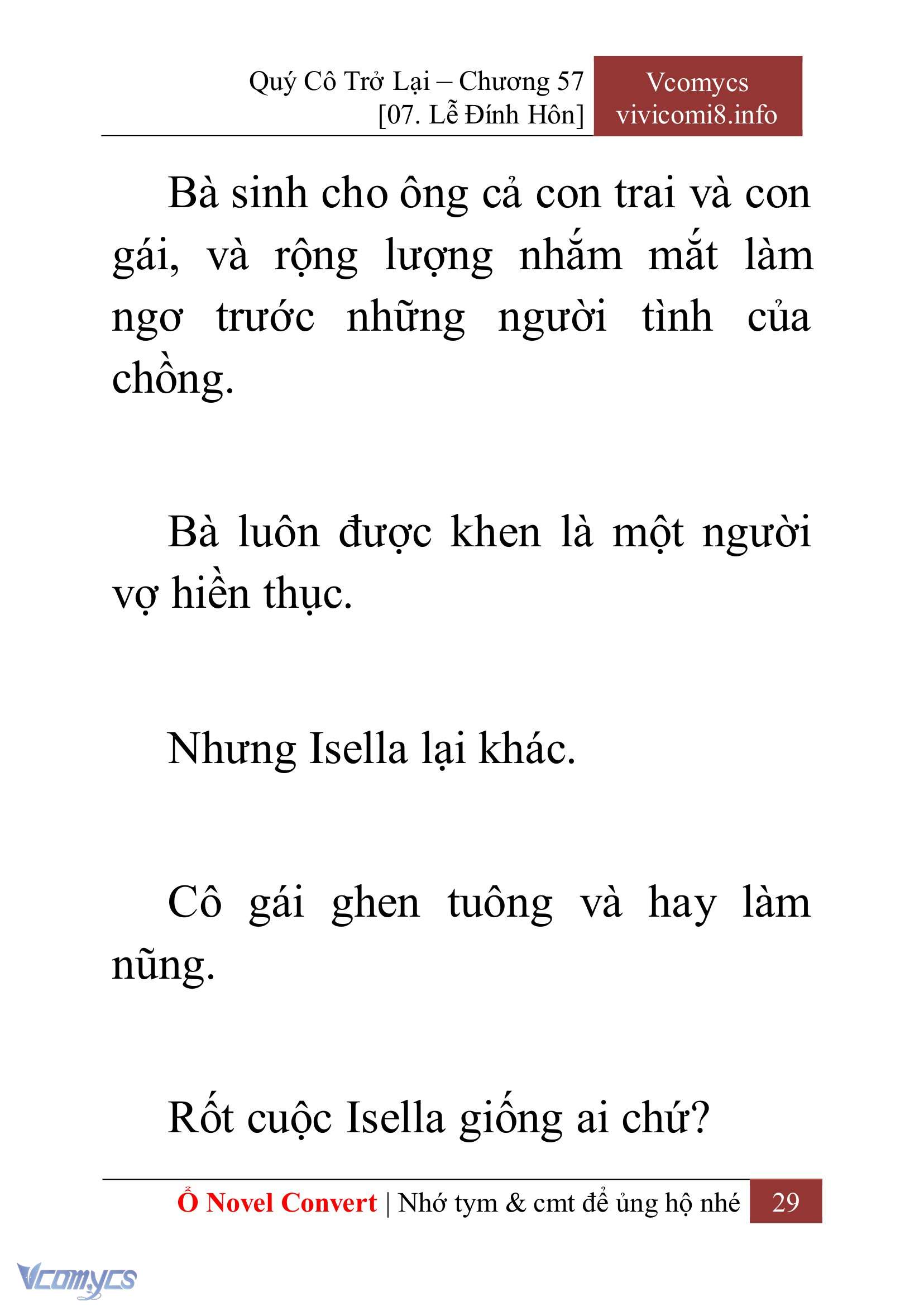 [Novel] Quý Cô Trở Lại Chap 57 - Next 