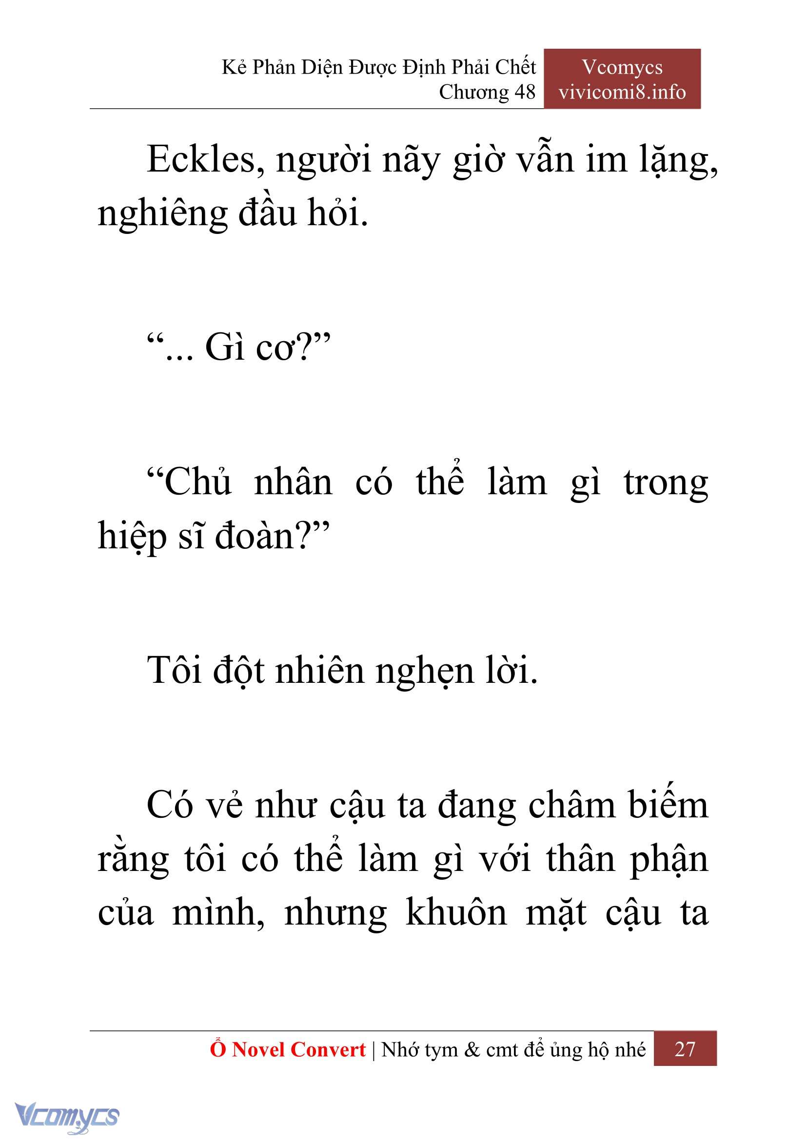 [Novel] Kẻ Phản Diện Được Định Phải Chết Chap 48 - Next 