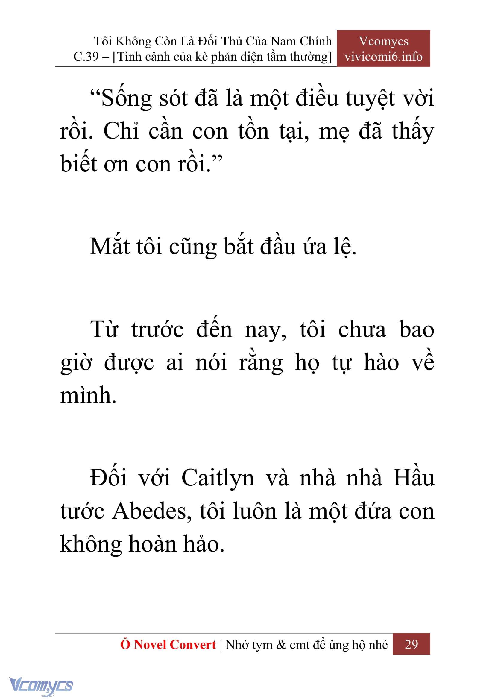 [Novel] Tôi Không Còn Là Đối Thủ Của Nam Chính Chap 39 - Next Chap 40