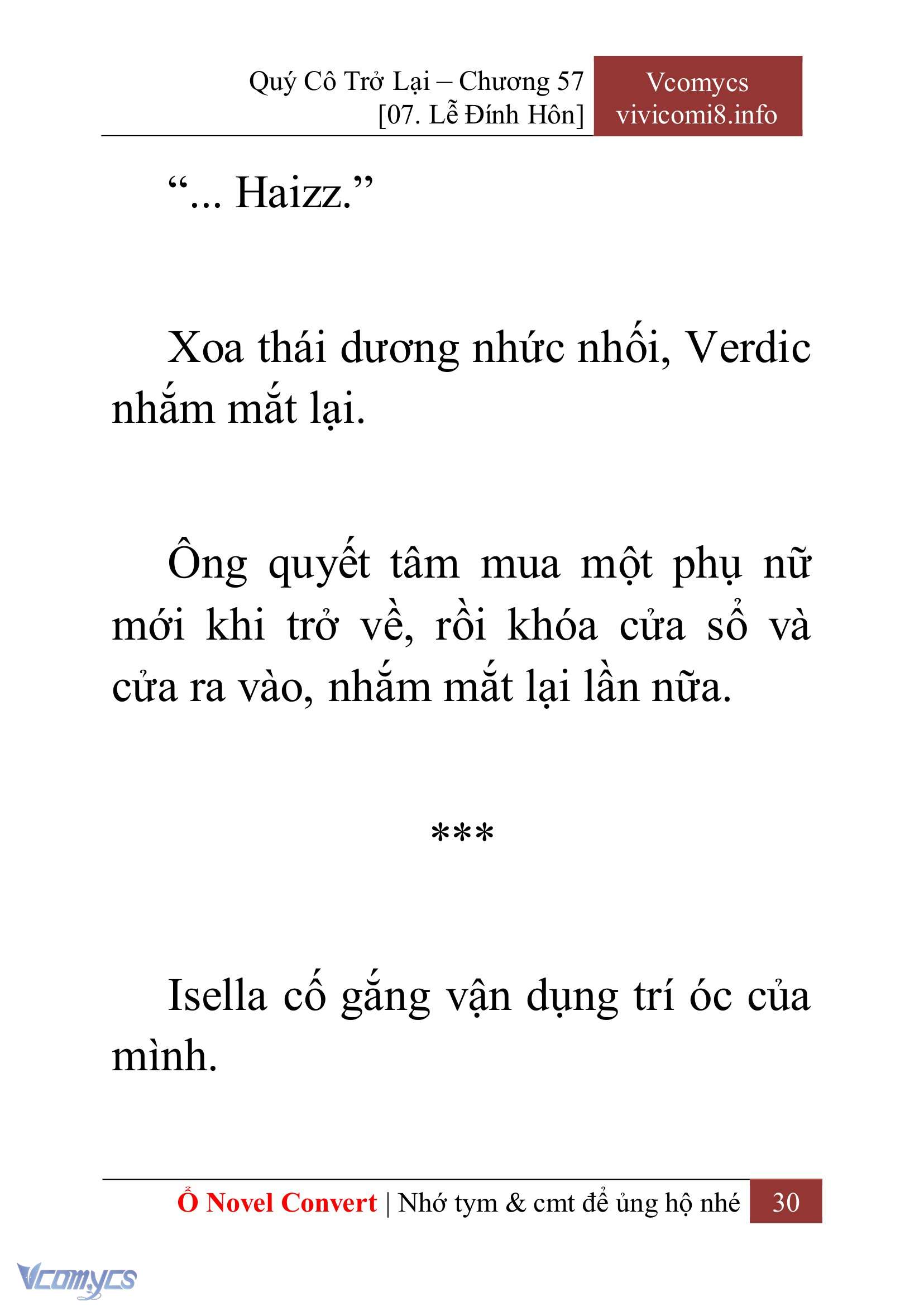 [Novel] Quý Cô Trở Lại Chap 57 - Next 