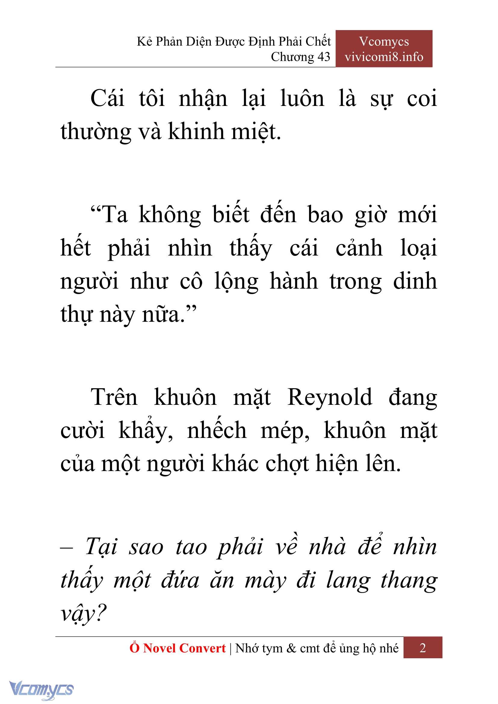 [Novel] Kẻ Phản Diện Được Định Phải Chết Chap 43 - Trang 2