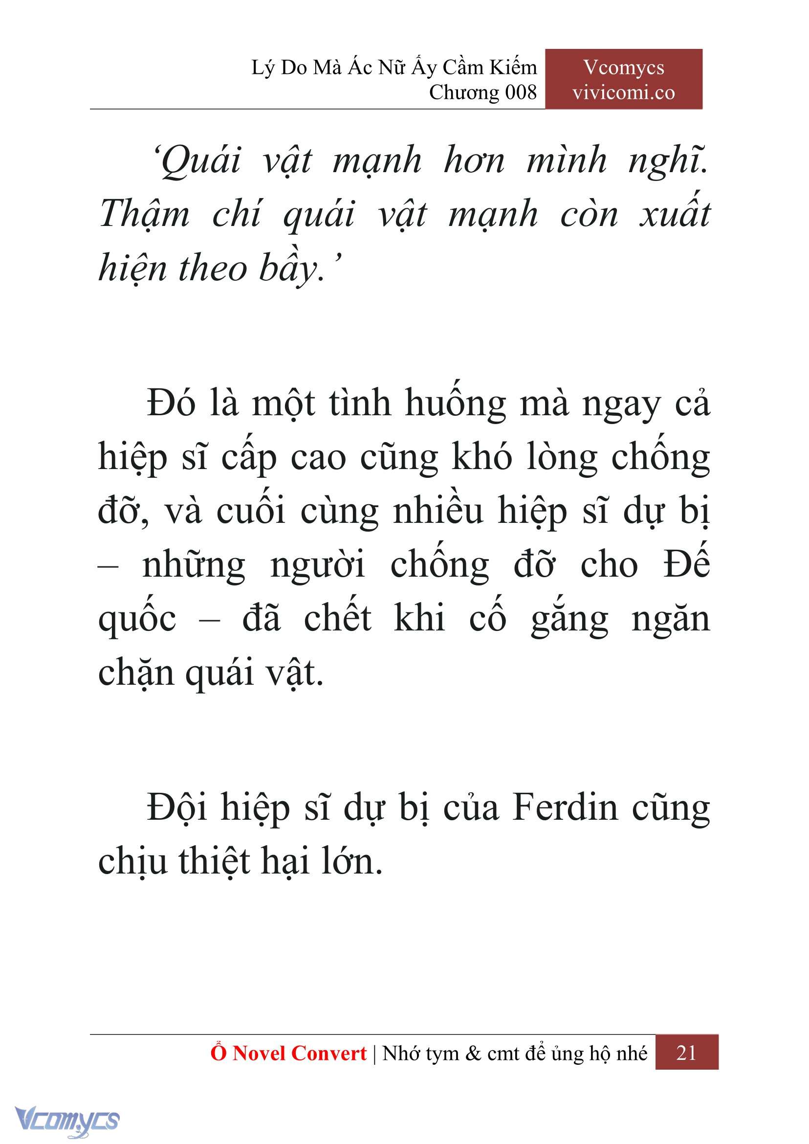 [Novel] Lý Do Mà Ác Nữ Ấy Cầm Kiếm Chap 8 - Next Chap 9