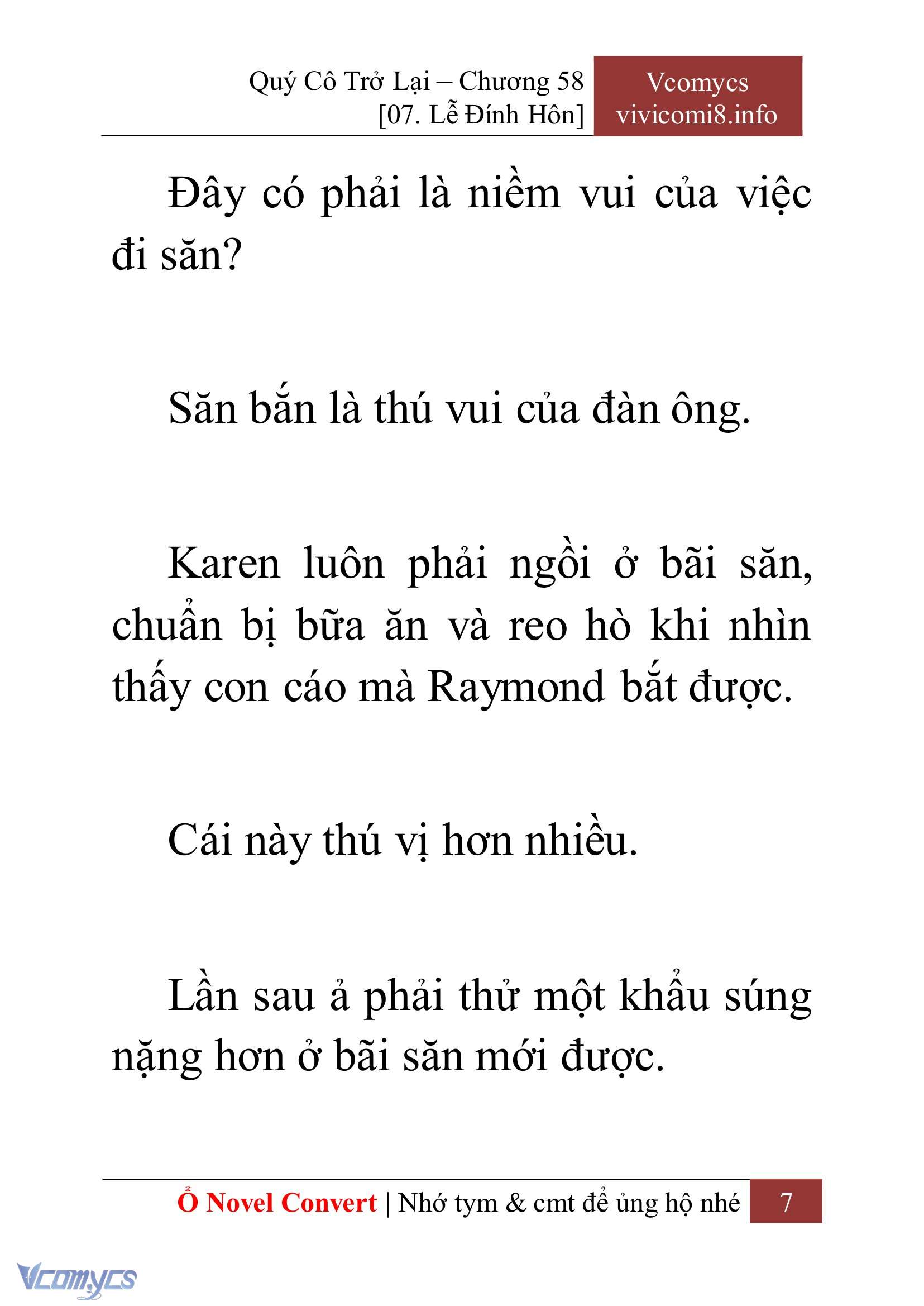 [Novel] Quý Cô Trở Lại Chap 58 - Next 