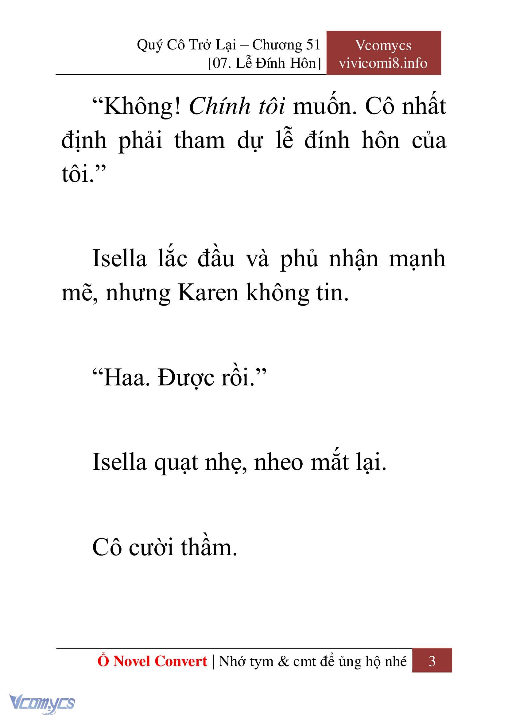 [Novel] Quý Cô Trở Lại Chap 51 - Next Chap 52