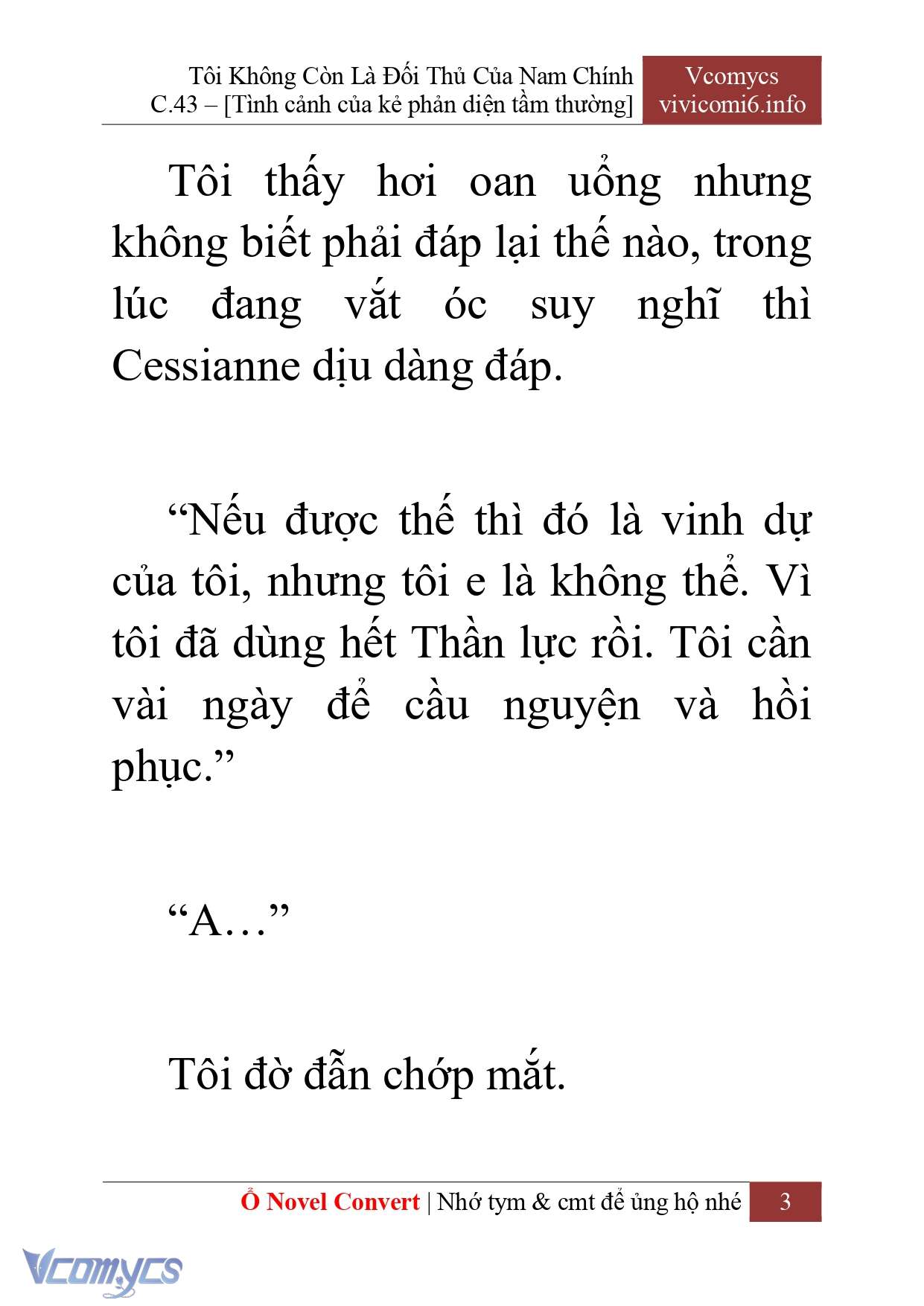 [Novel] Tôi Không Còn Là Đối Thủ Của Nam Chính Chap 43 - Next Chap 44