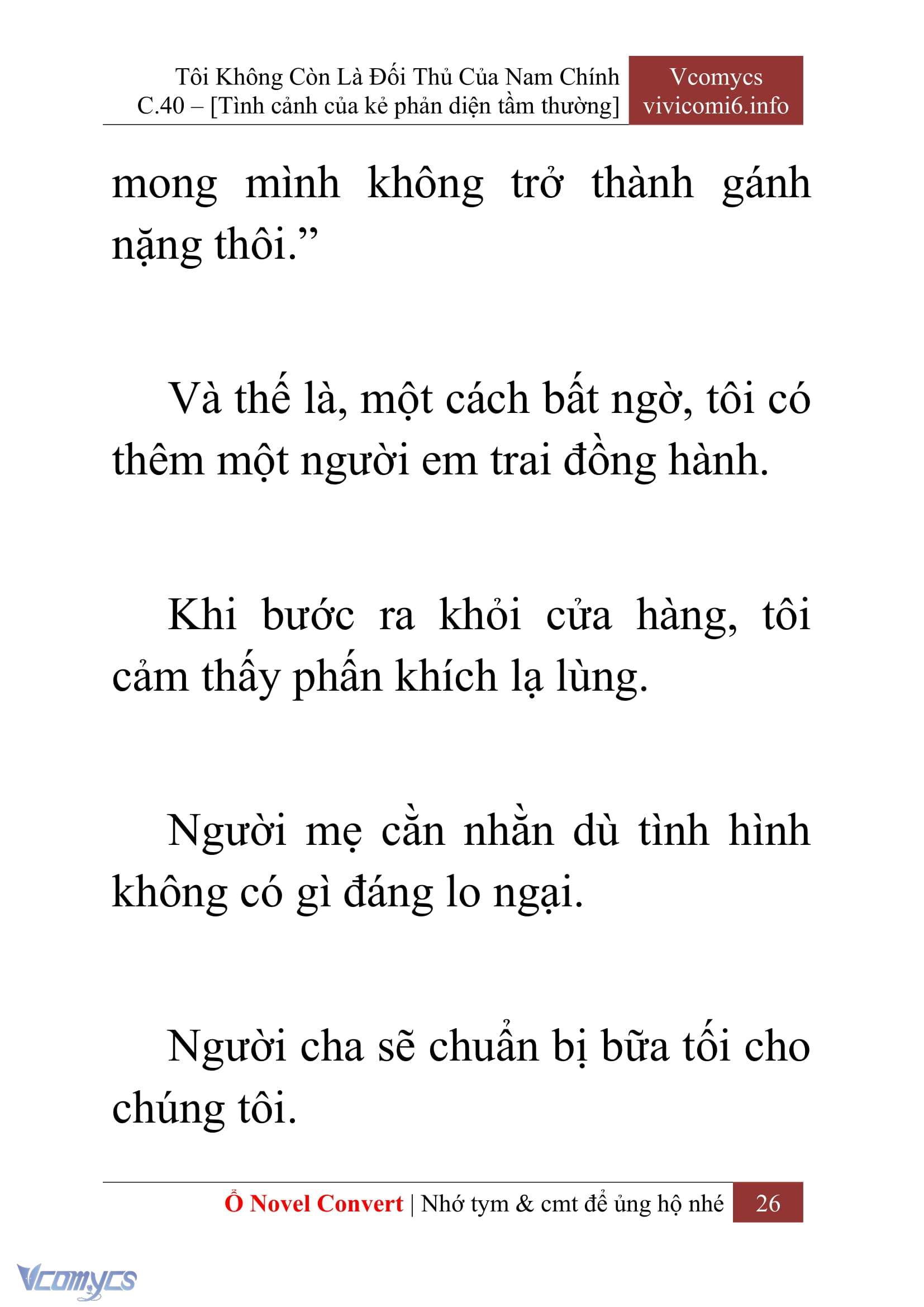 [Novel] Tôi Không Còn Là Đối Thủ Của Nam Chính Chap 40 - Next Chap 41