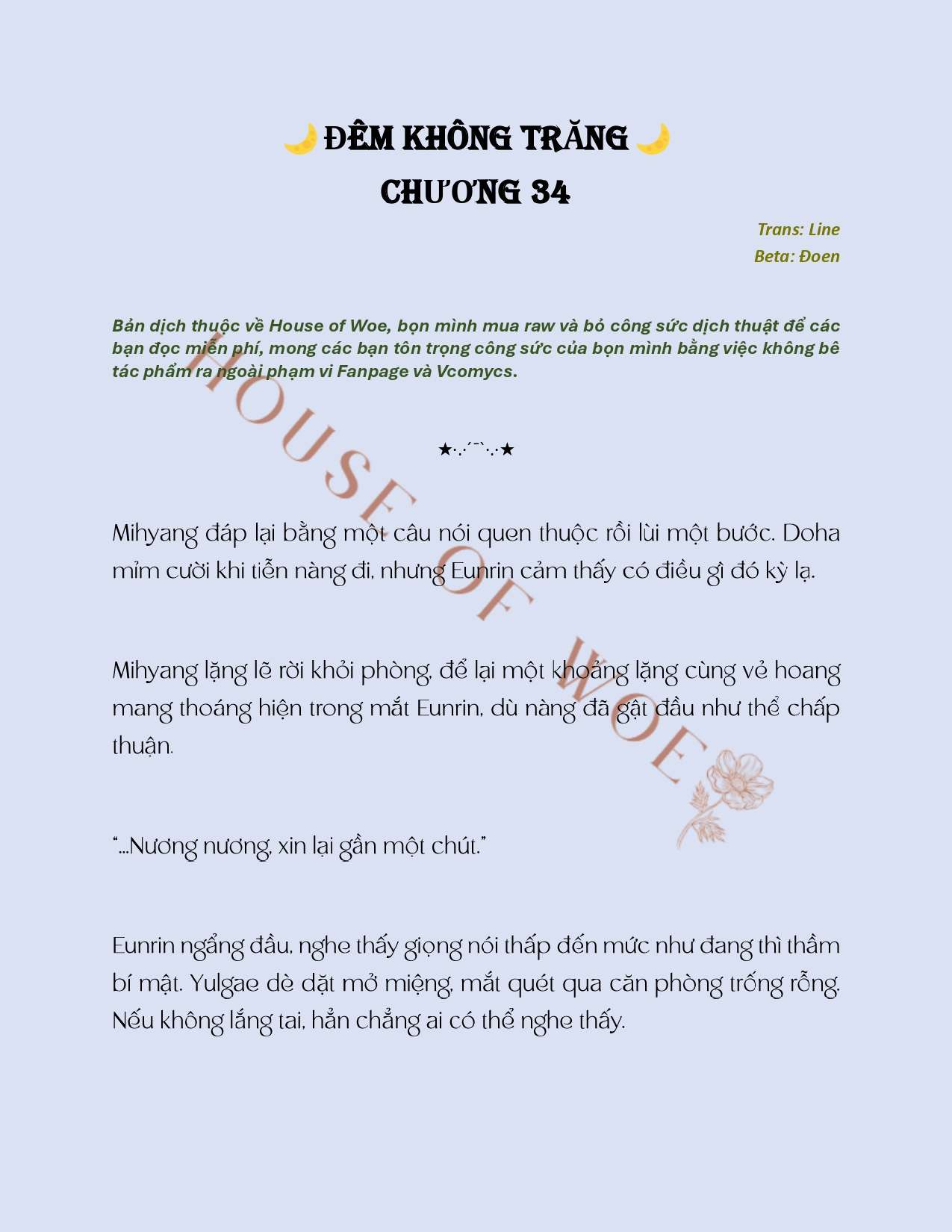 [NOVEL] ĐÊM KHÔNG TRĂNG Chap 34 - Next Chap 35