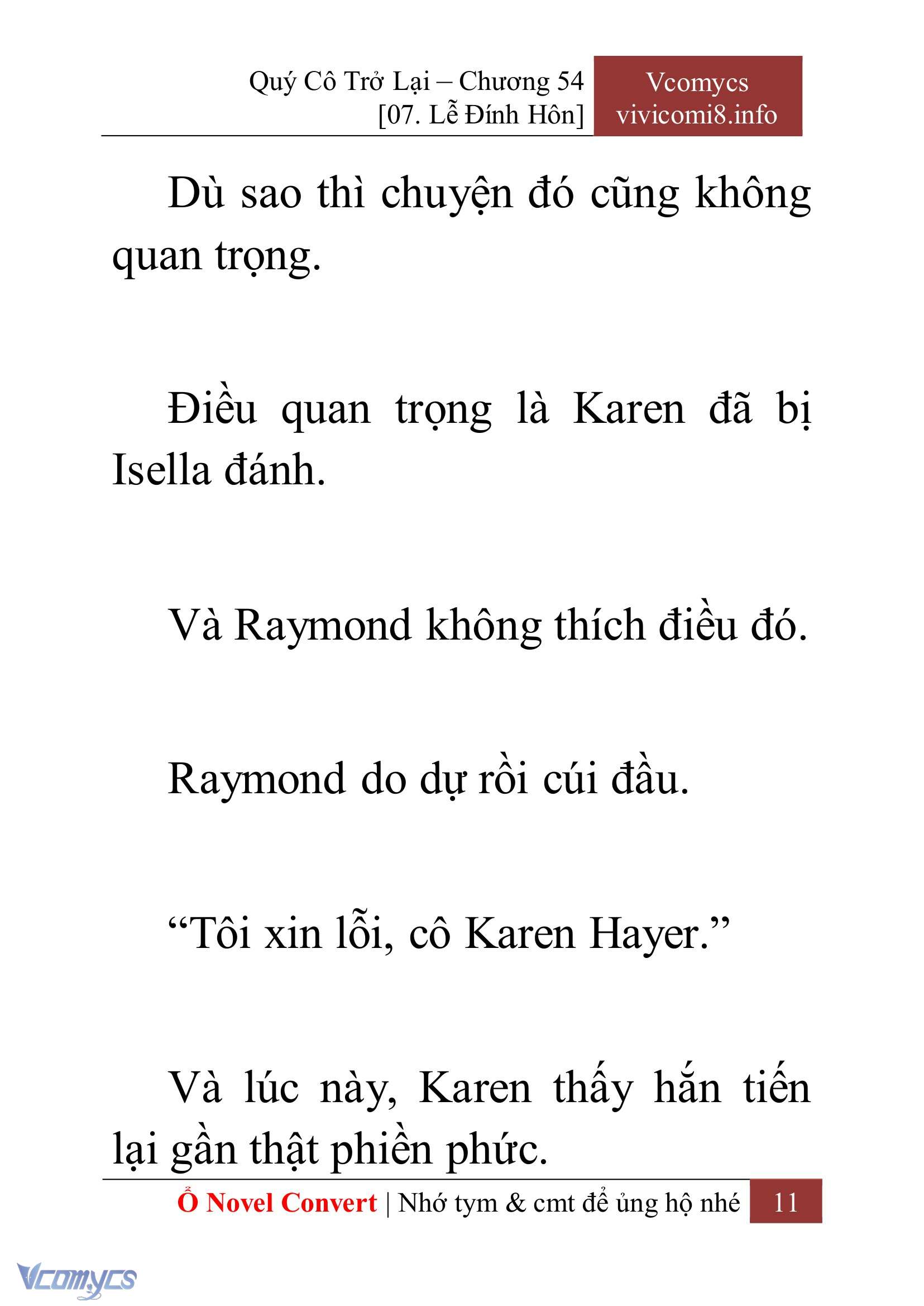 [Novel] Quý Cô Trở Lại Chap 54 - Next 