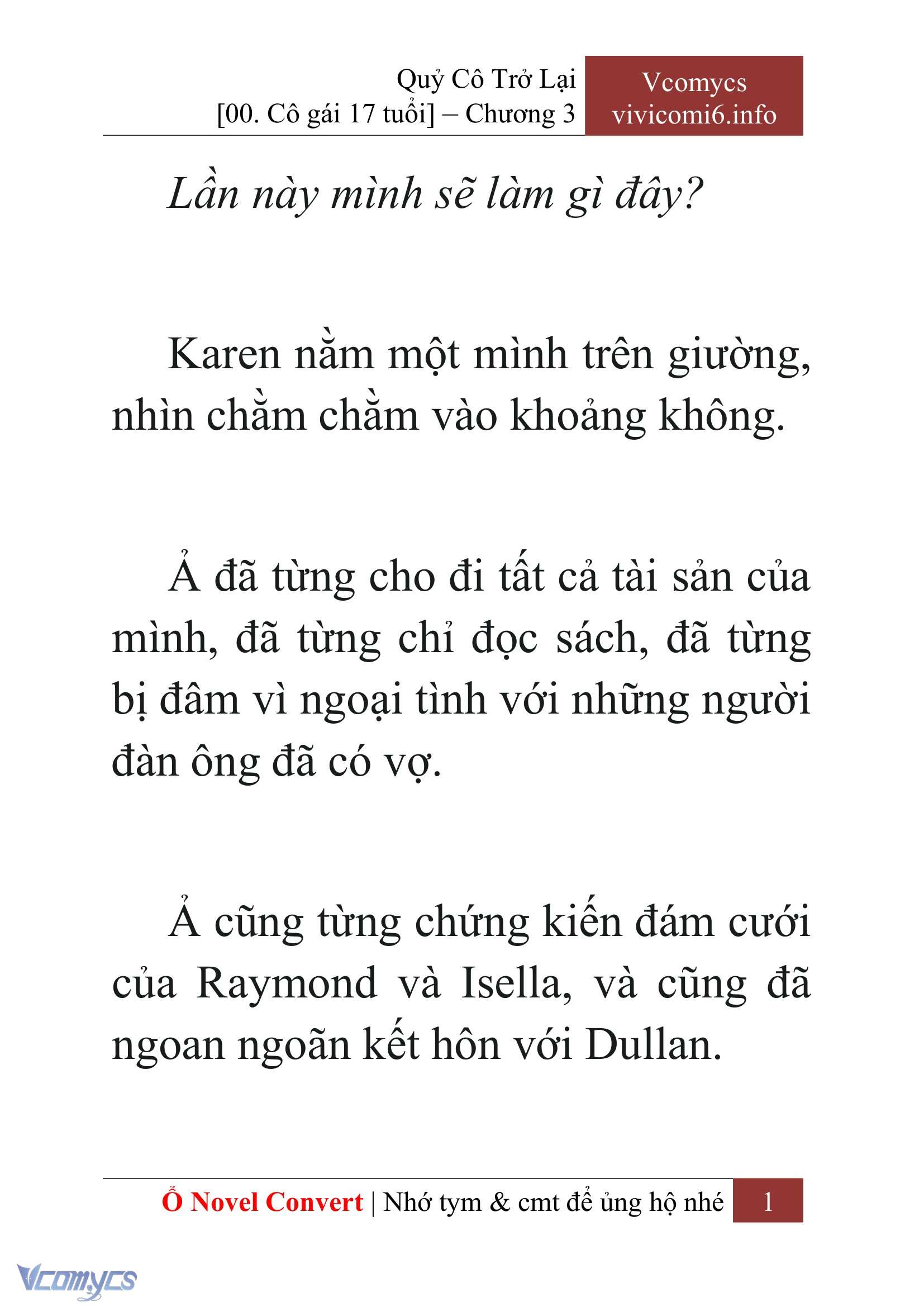 [Novel] Quý Cô Trở Lại Chap 3 - Next Chap 4