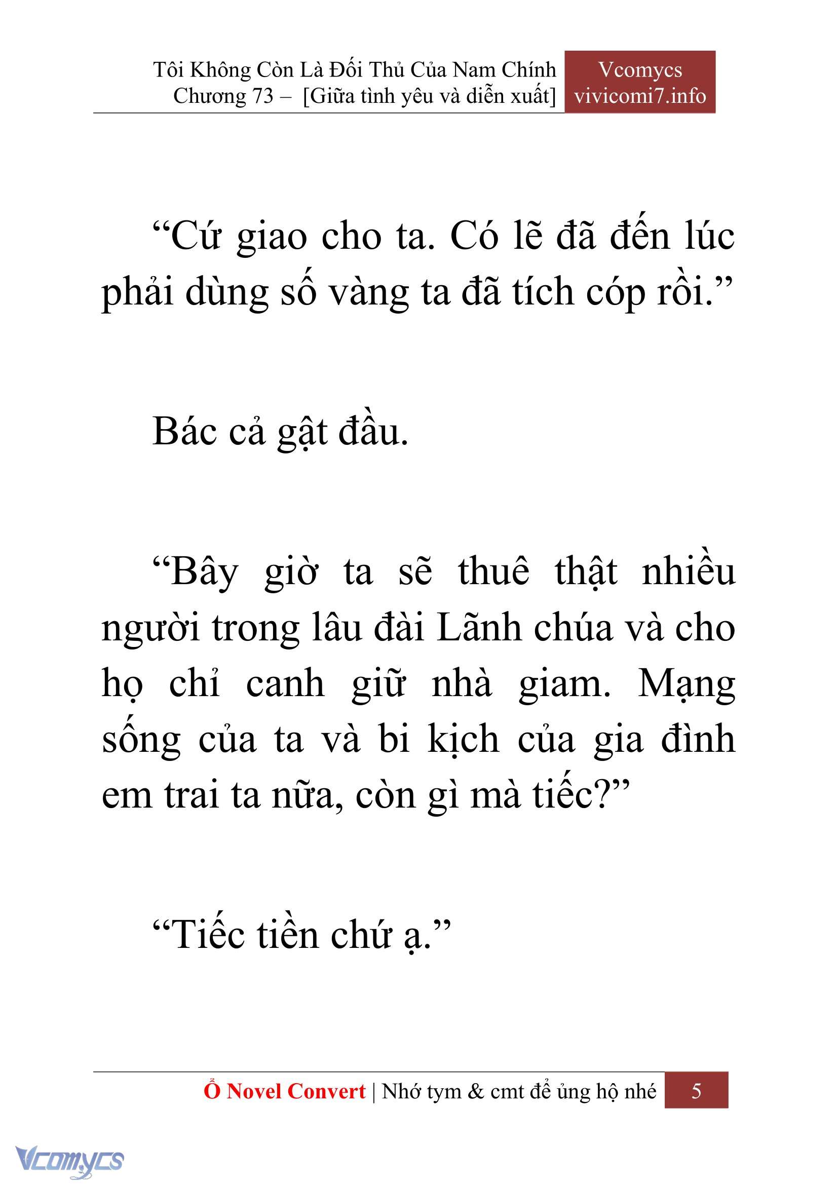 [Novel] Tôi Không Còn Là Đối Thủ Của Nam Chính Chap 73 - Next 