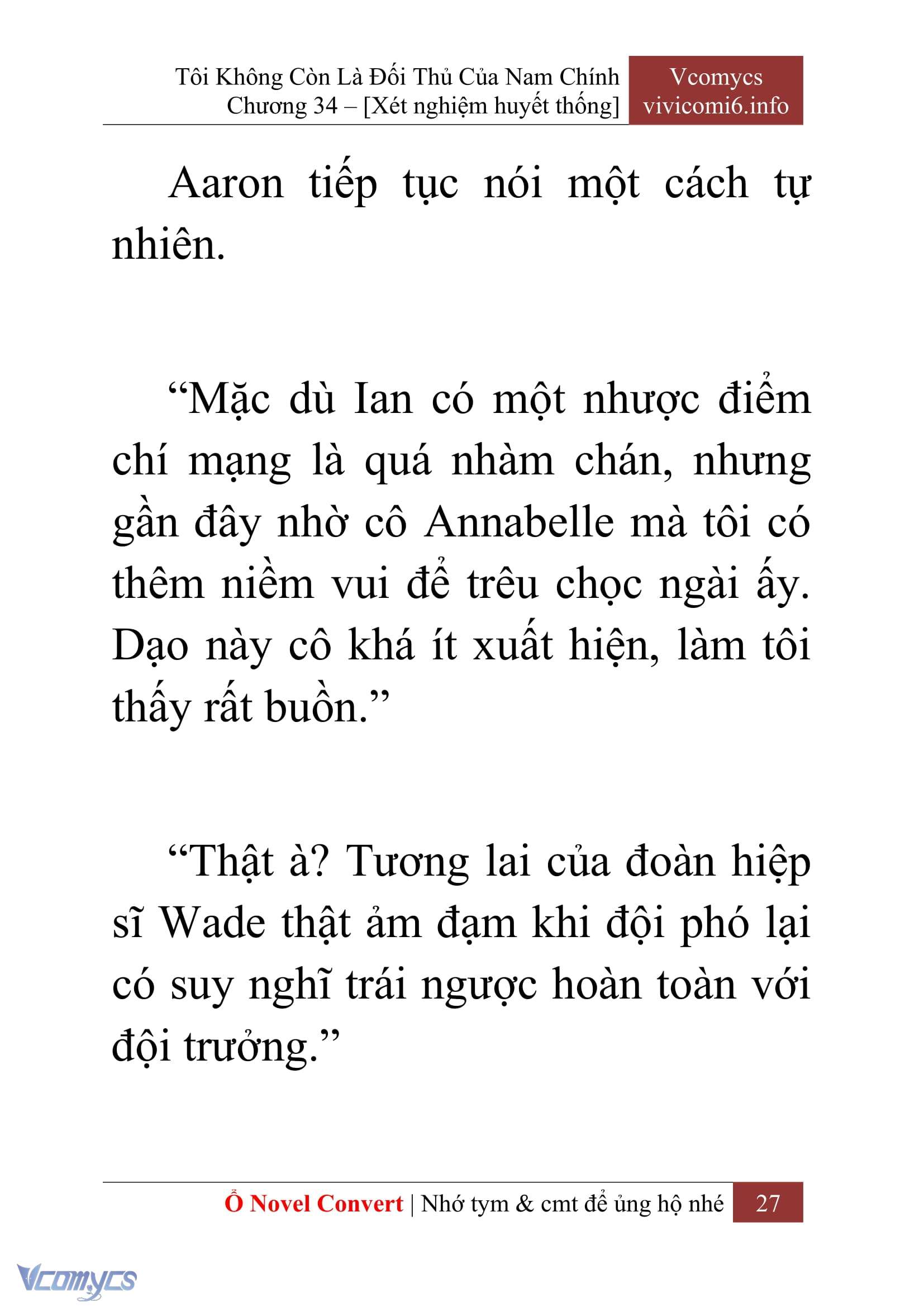 [Novel] Tôi Không Còn Là Đối Thủ Của Nam Chính Chap 34 - Trang 2