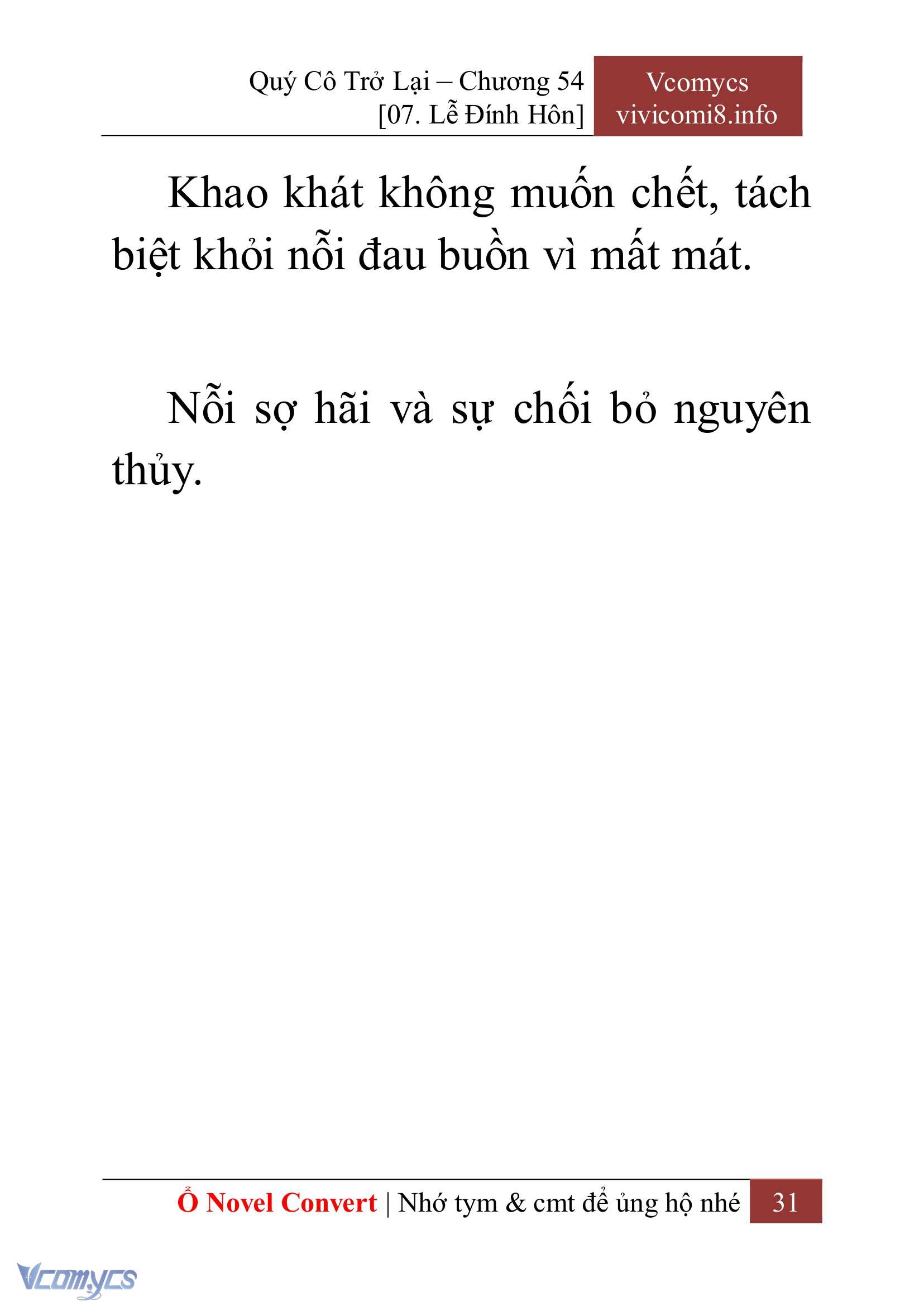 [Novel] Quý Cô Trở Lại Chap 54 - Next 