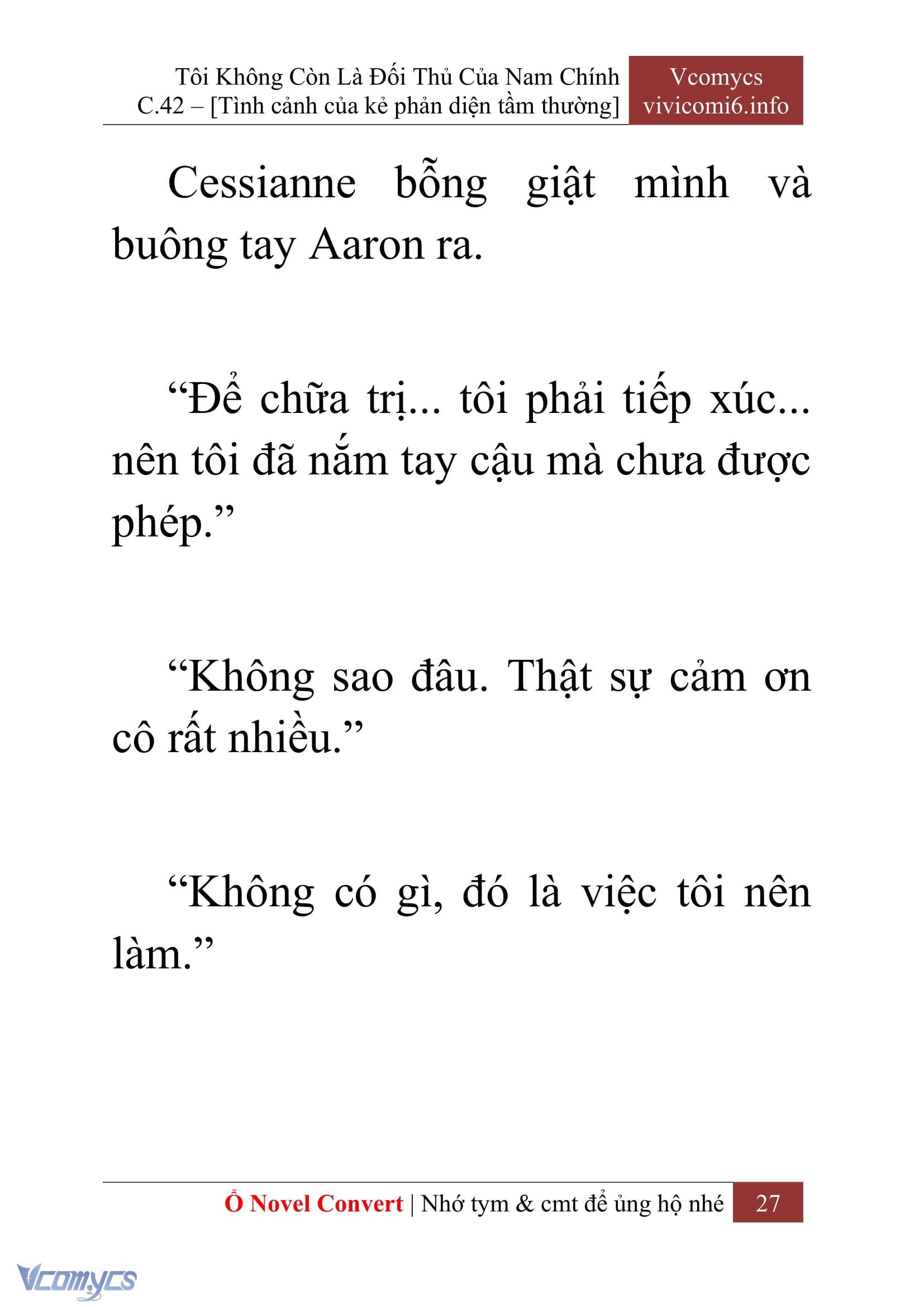 [Novel] Tôi Không Còn Là Đối Thủ Của Nam Chính Chap 42 - Next Chap 43