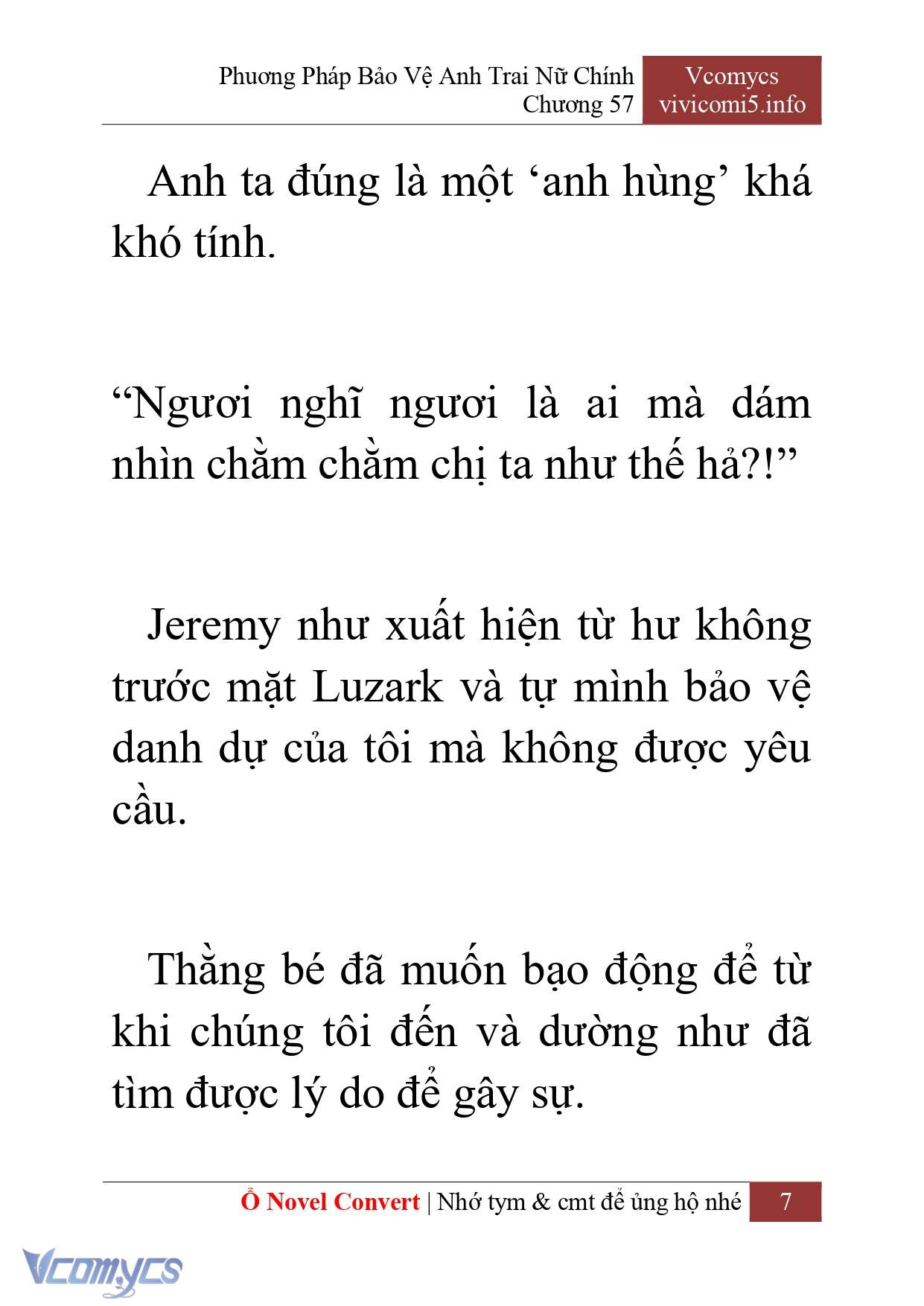 [Novel] Phương Pháp Bảo Vệ Anh Trai Nữ Chính Chap 57 - Trang 2
