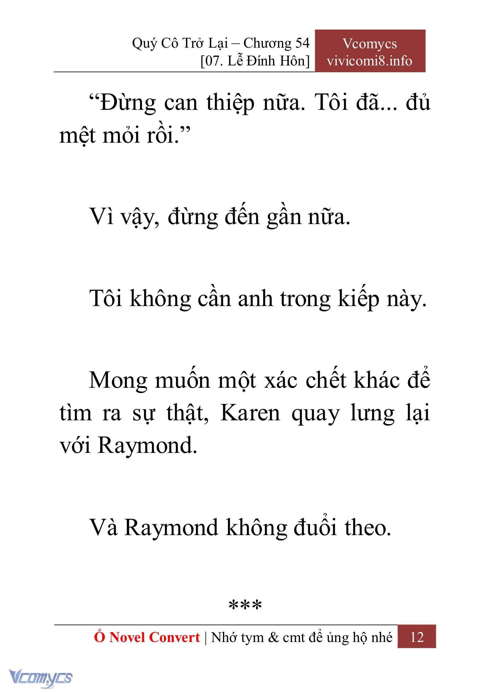 [Novel] Quý Cô Trở Lại Chap 54 - Next 