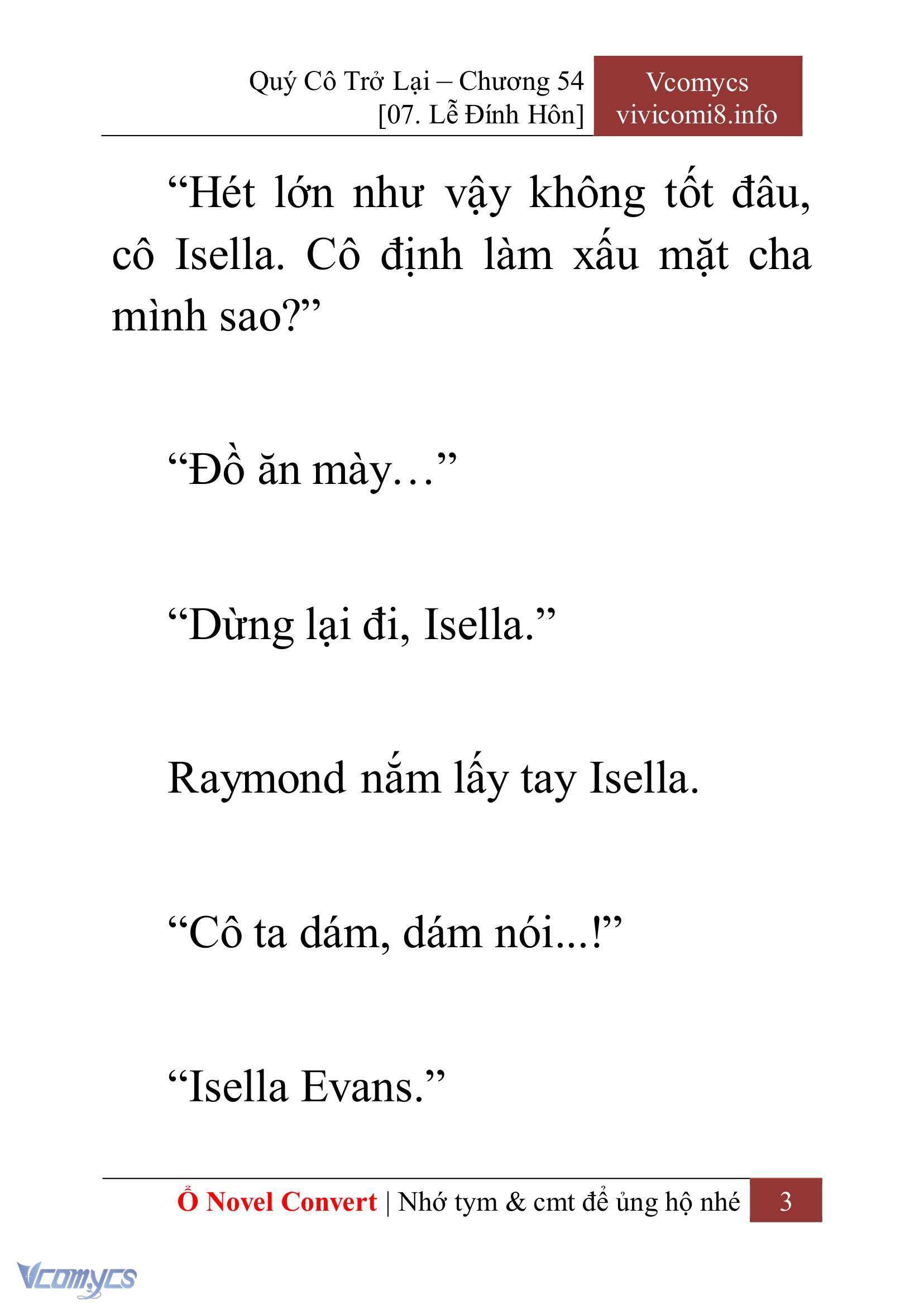 [Novel] Quý Cô Trở Lại Chap 54 - Next 