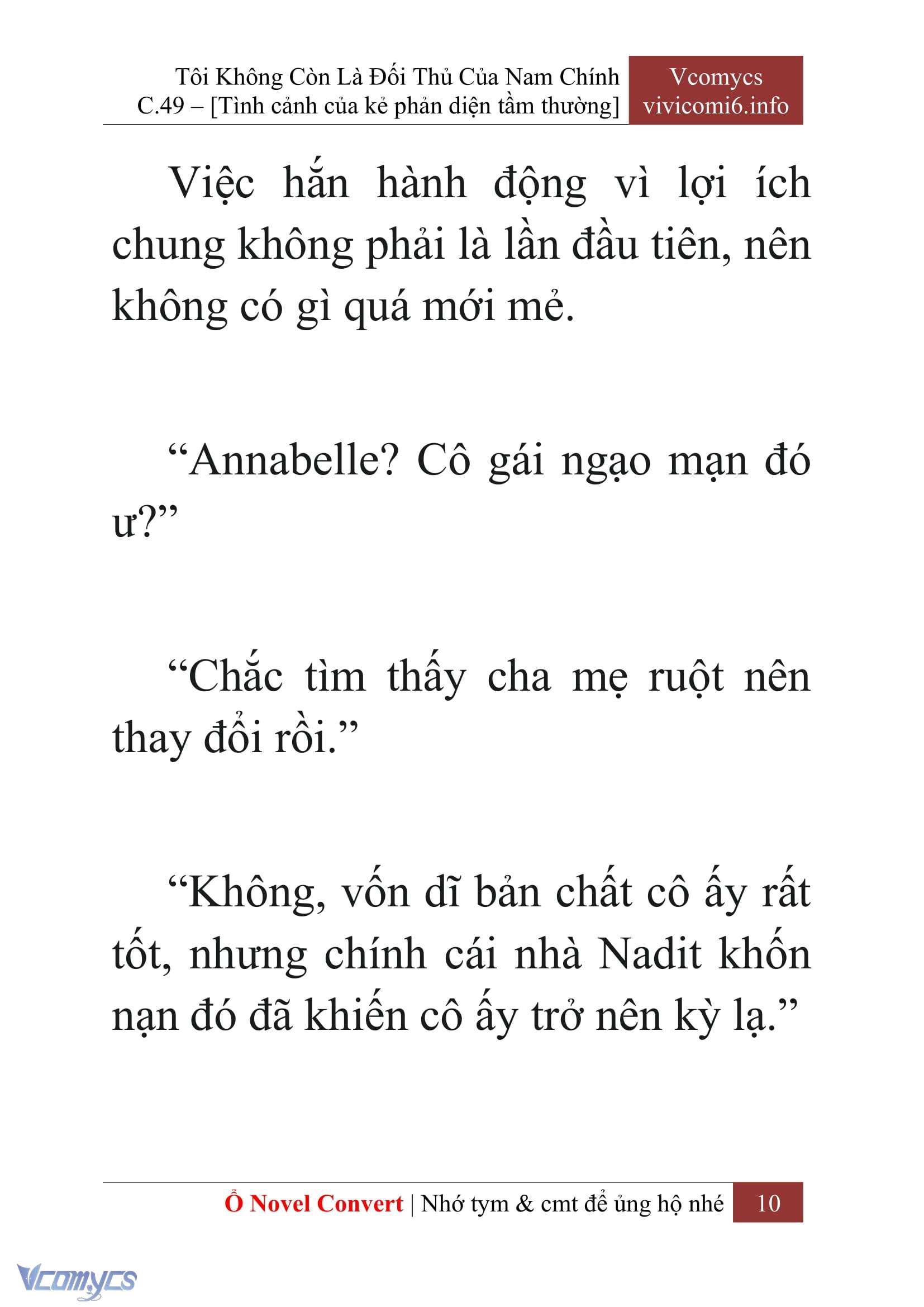 [Novel] Tôi Không Còn Là Đối Thủ Của Nam Chính Chap 49 - Next Chap 50