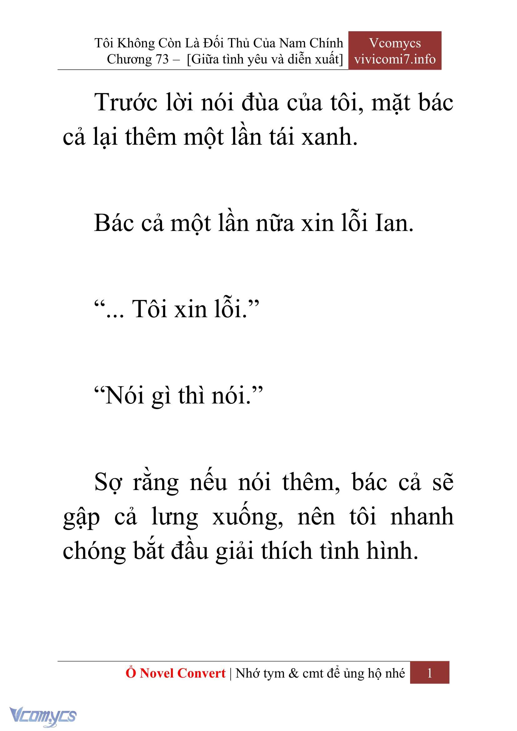[Novel] Tôi Không Còn Là Đối Thủ Của Nam Chính Chap 73 - Next 
