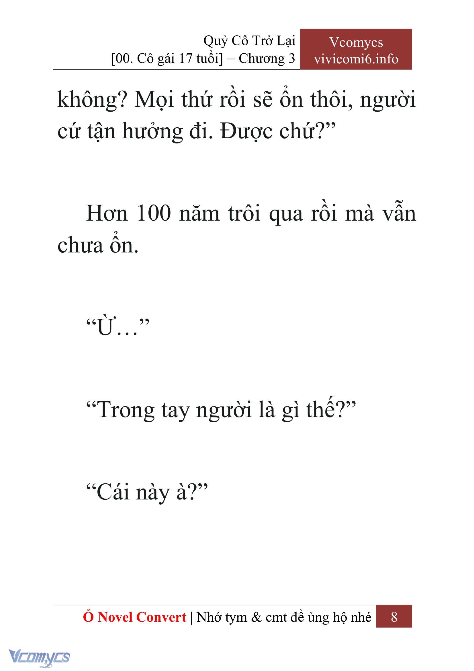 [Novel] Quý Cô Trở Lại Chap 3 - Next Chap 4